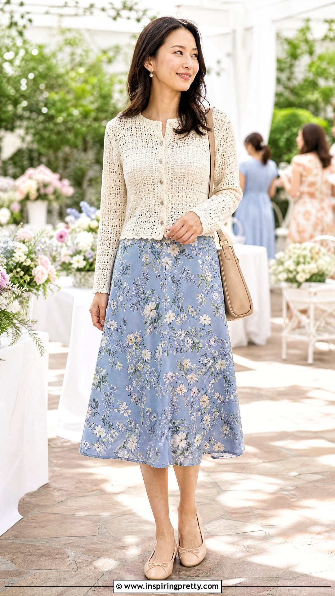 Crochet Cardigan Top With Midi Skirt - 50 crochet top outfit ideas