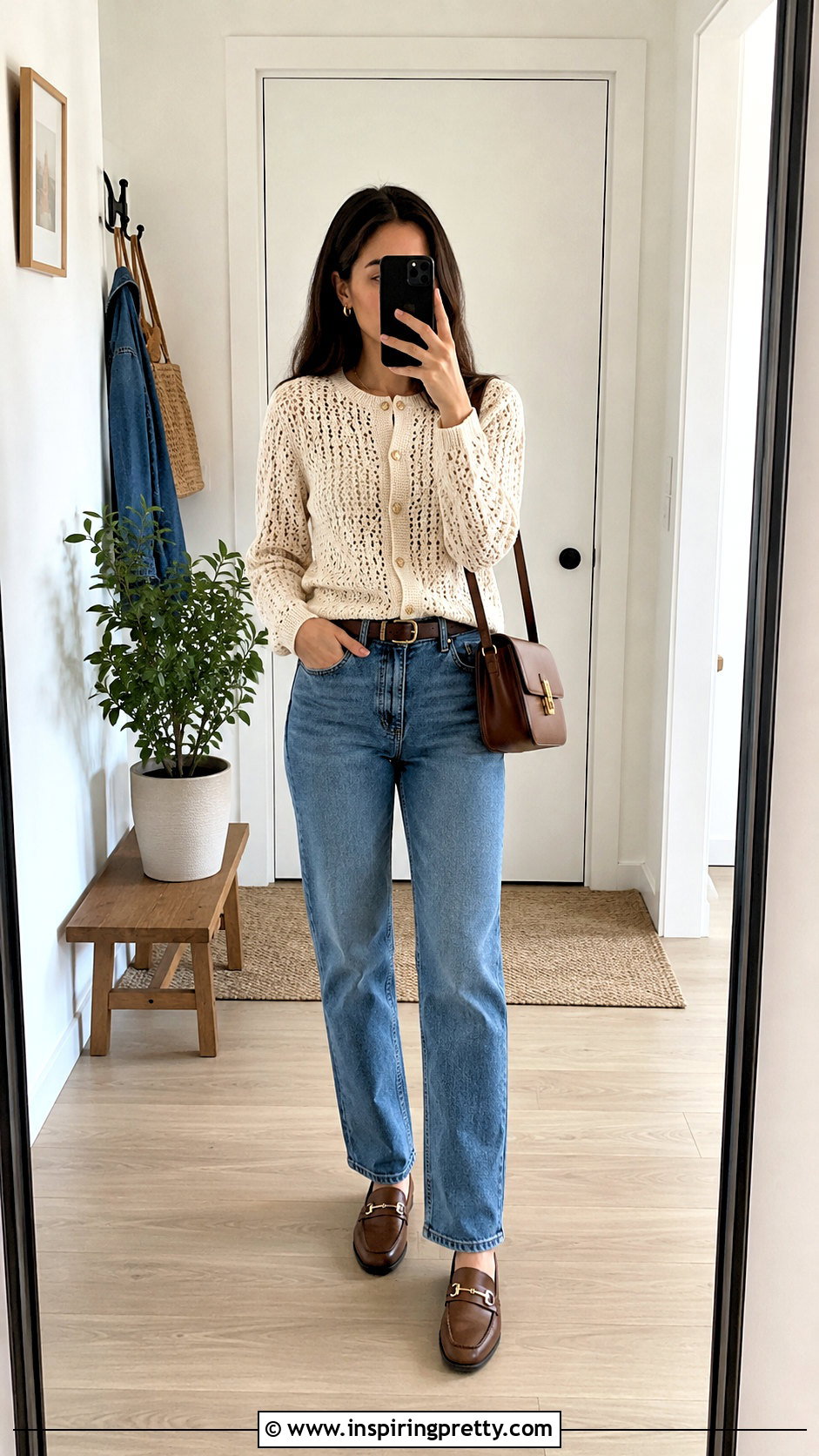 Crochet Cardigan Top With Straight Leg Jeans - 50 crochet tops aesthetic