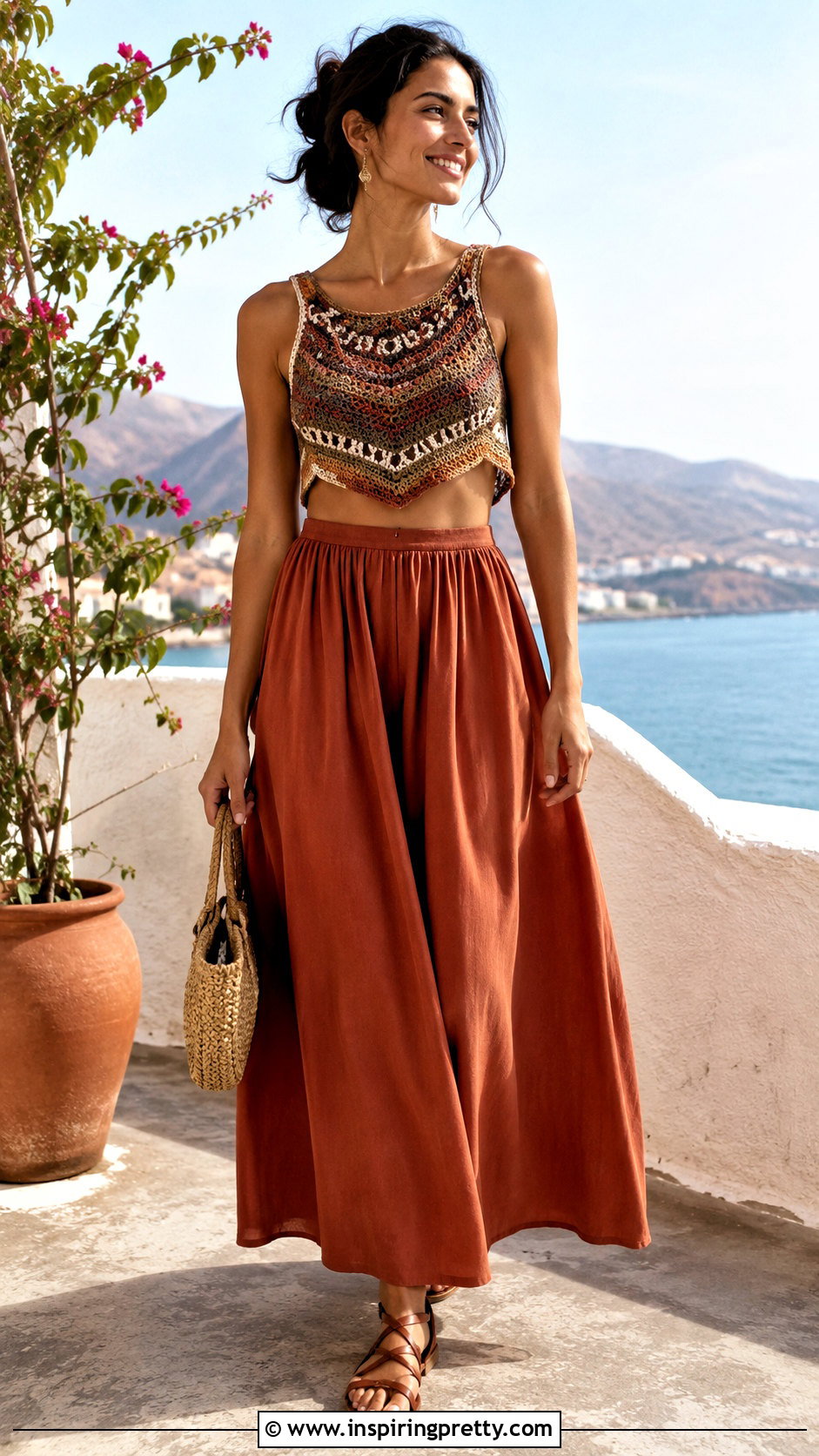 Crochet Cleopatra Top With Maxi Skirt - 20 Crochet Cleopatra Top outfit ideas