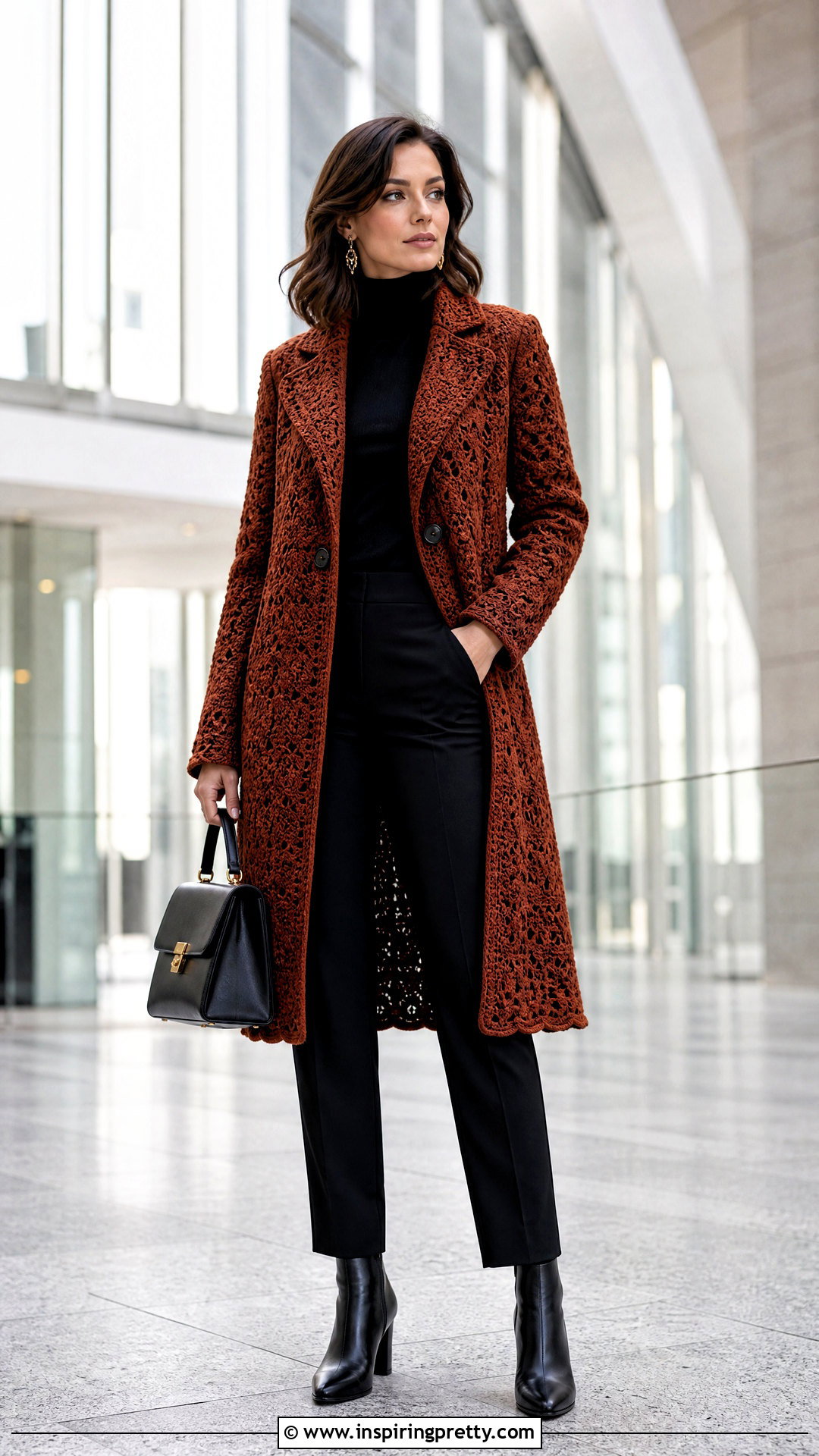 Crochet Coat And Monochrome Layers Outfit - 50 top a crochet outfit ideas