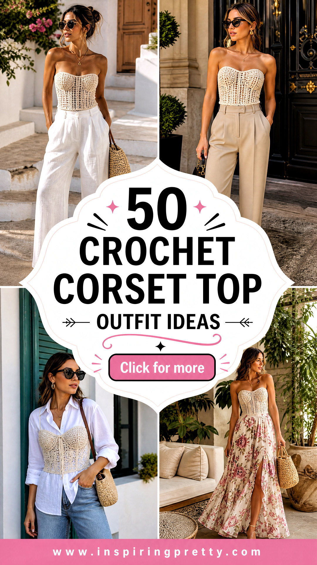 50 Crochet Corset Top Outfit Ideas for Chic Summer Styling - 50 Crochet Corset Top Outfit Ideas for Chic Summer Styling