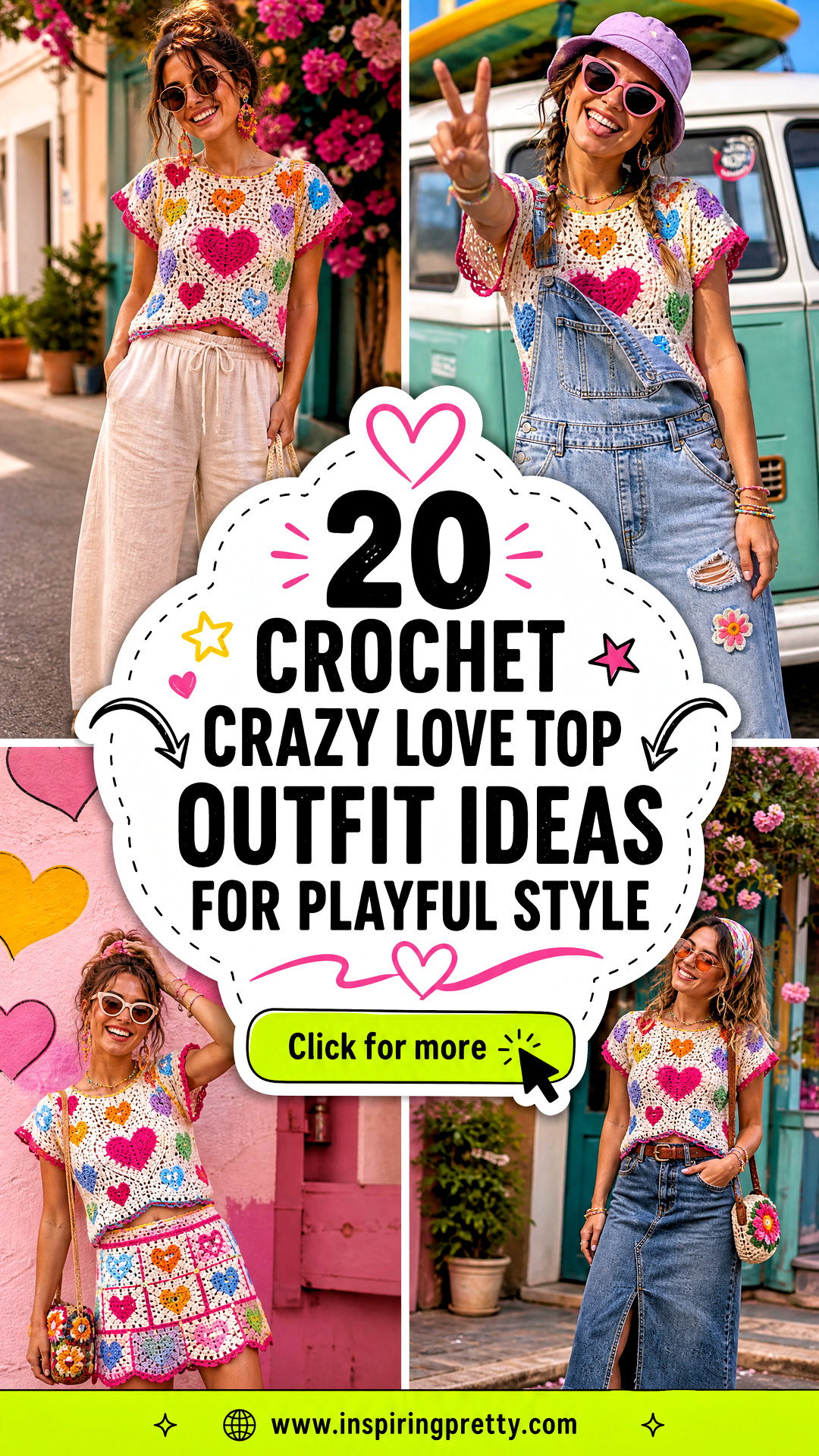 20 Crochet Crazy Love Top Outfit Ideas for Playful Style - 20 Crochet Crazy Love Top Outfit Ideas for Playful Style