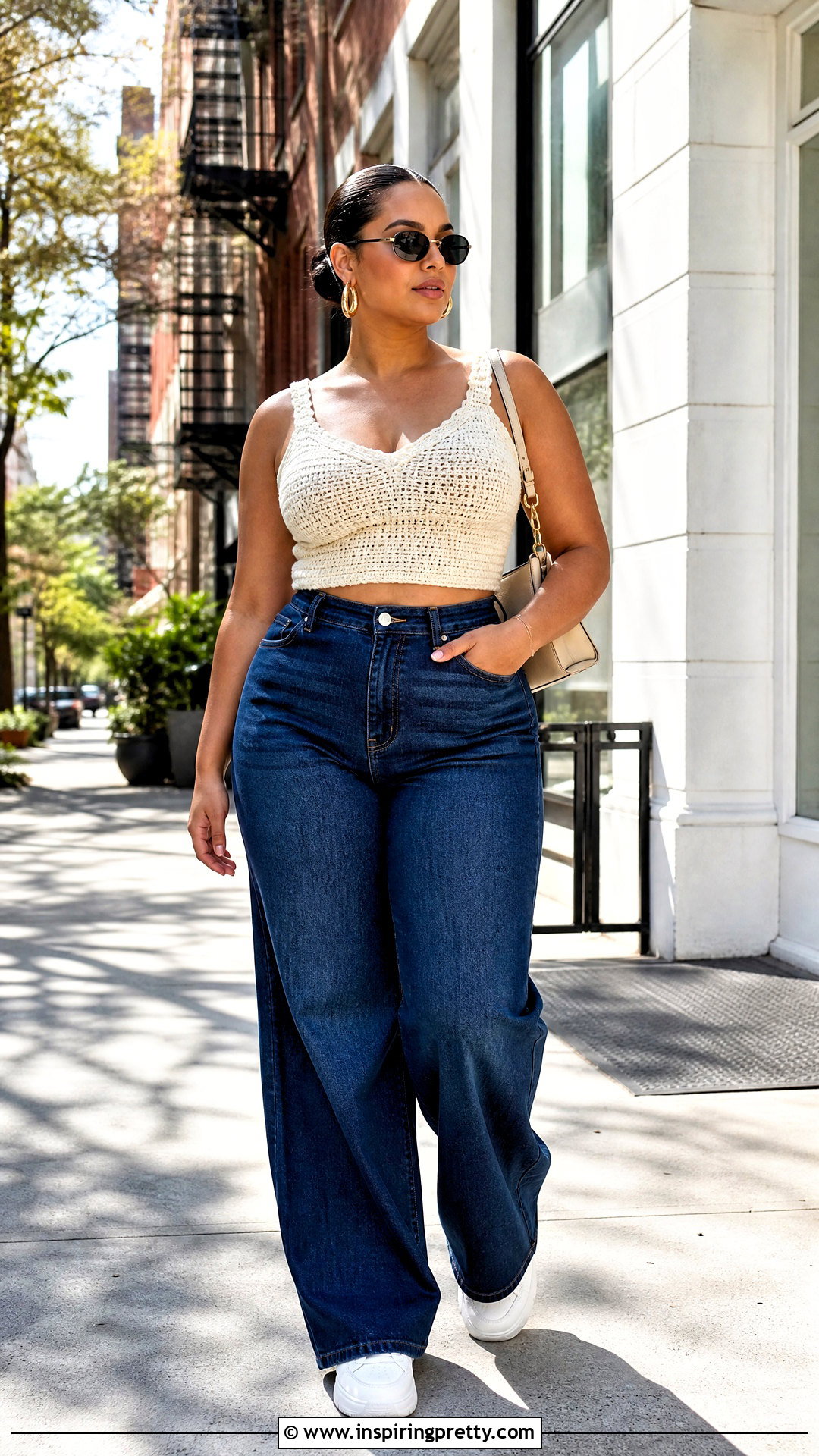 Crochet Crop Top With Wide Leg Jeans - 50 crop top tejido ideas