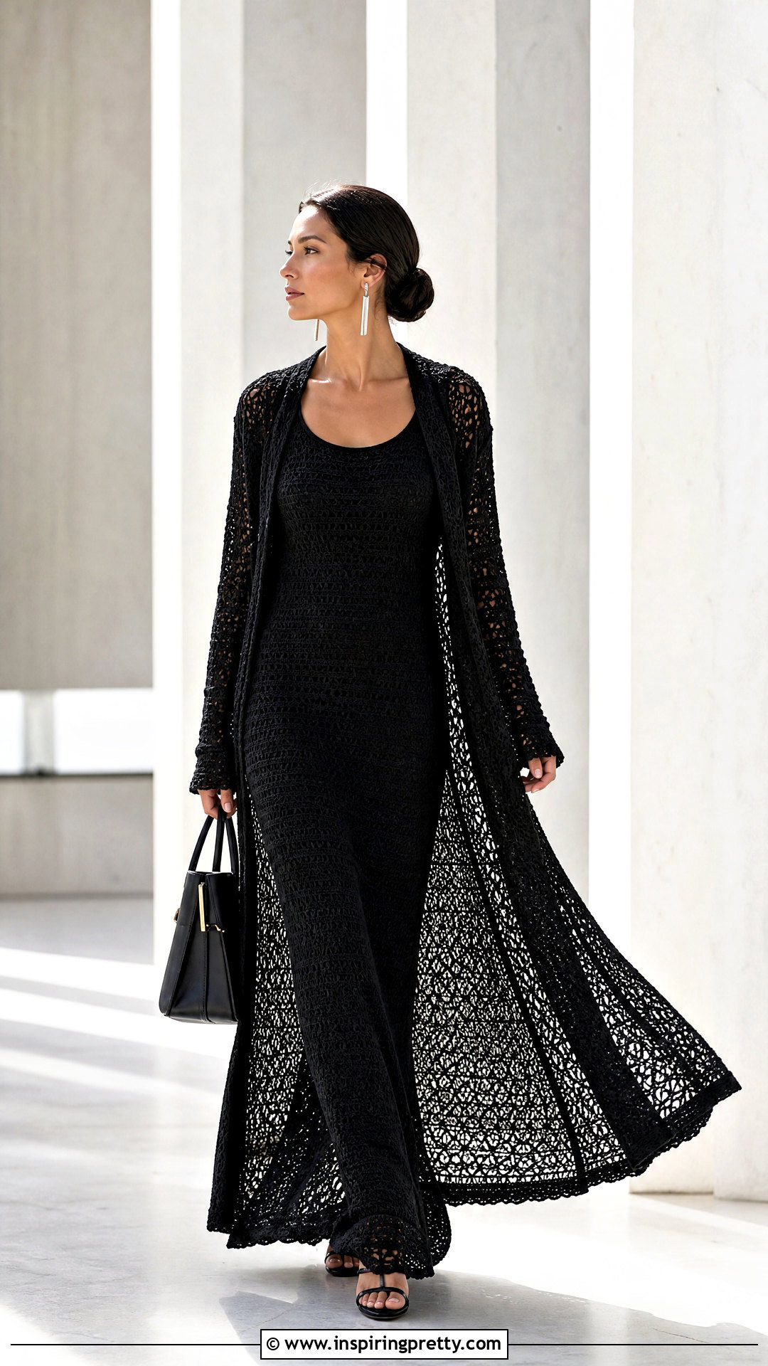 Crochet Duster With Column Dress Outfit - 50 top uncinetto schema ideas