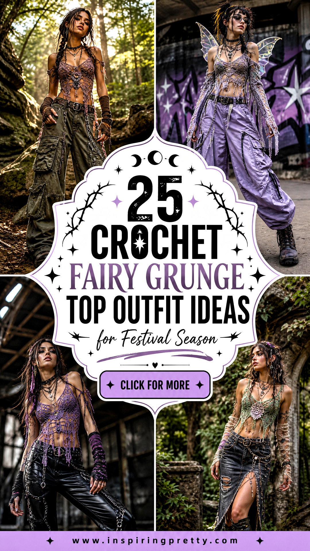 25 Crochet Fairy Grunge Top Outfit Ideas for Festival Season - 25 Crochet Fairy Grunge Top Outfit Ideas for Festival Season