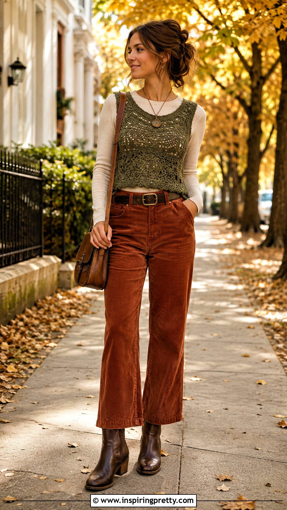 Crochet Fairy Grunge Top With Corduroy Pants - 25 Crochet Fairy Grunge Top outfit ideas