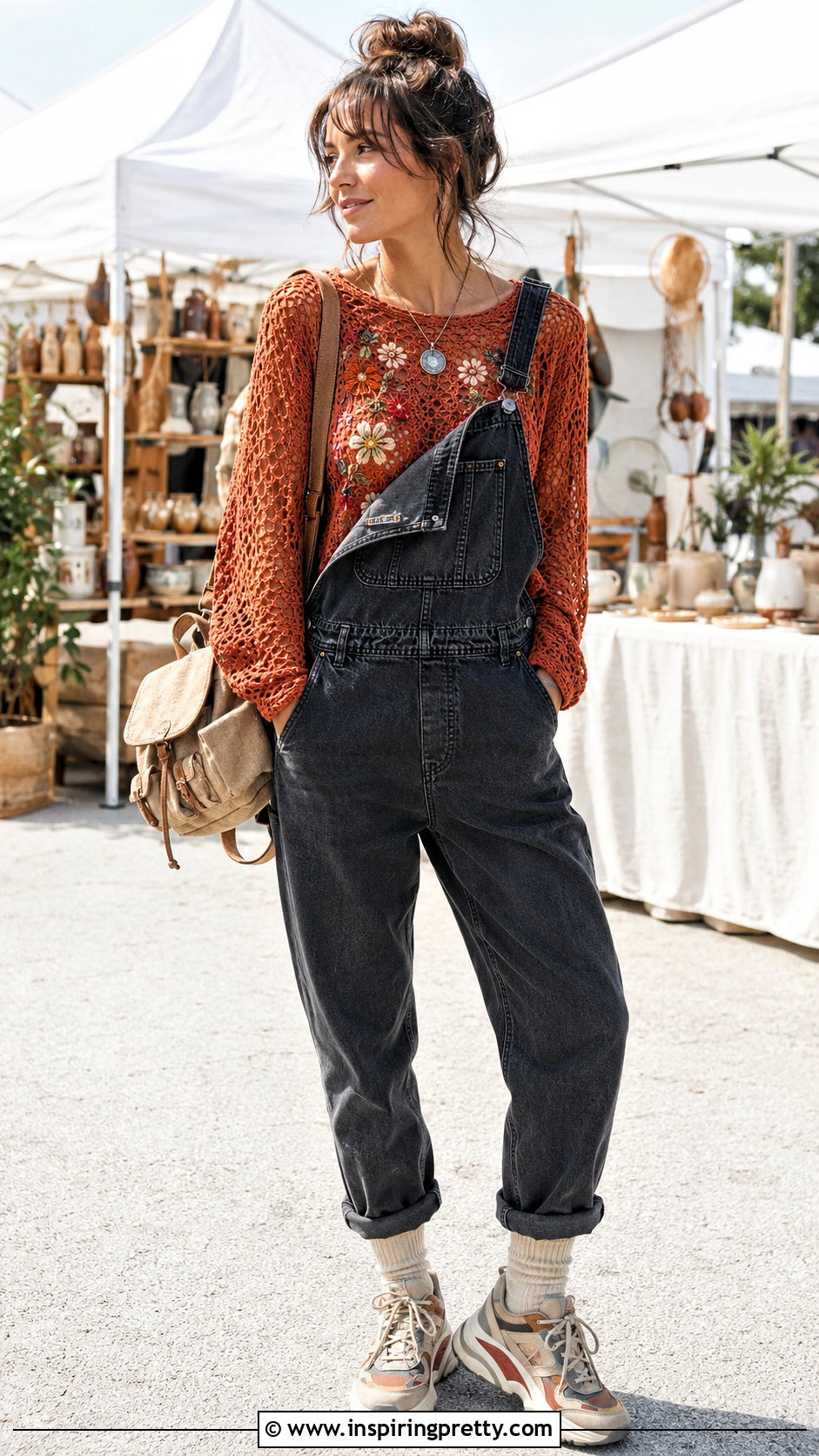 Crochet Fairy Grunge Top With Overalls - 25 Crochet Fairy Grunge Top outfit ideas