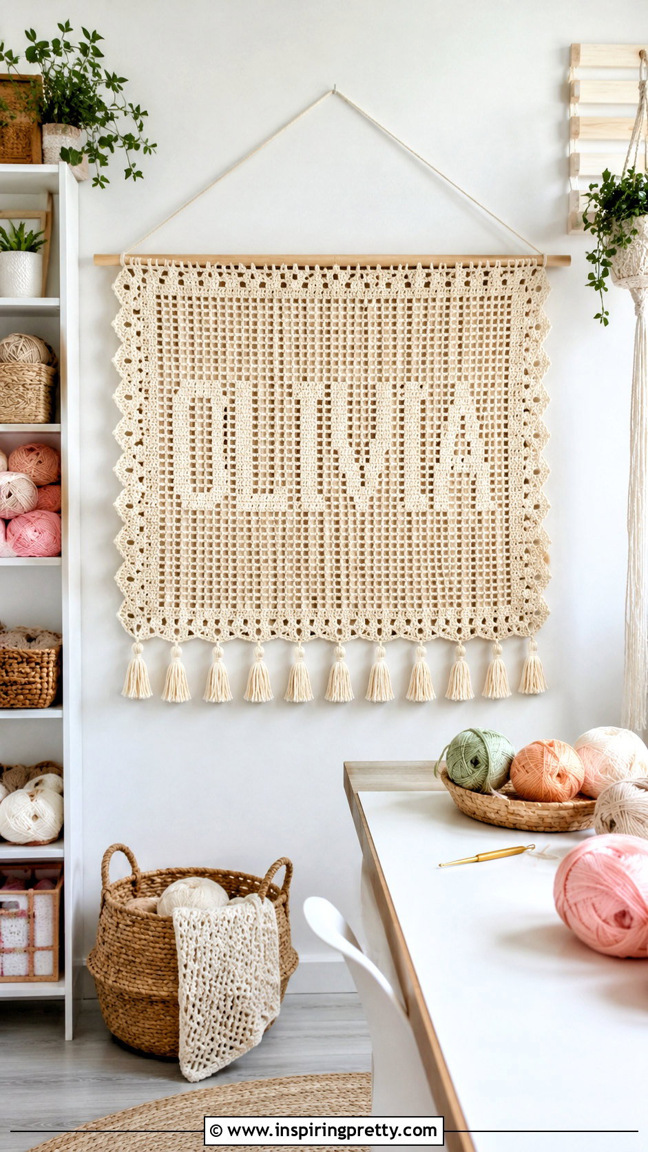Crochet Filet Name Banner With Chart - 50 top croche com grafico ideas
