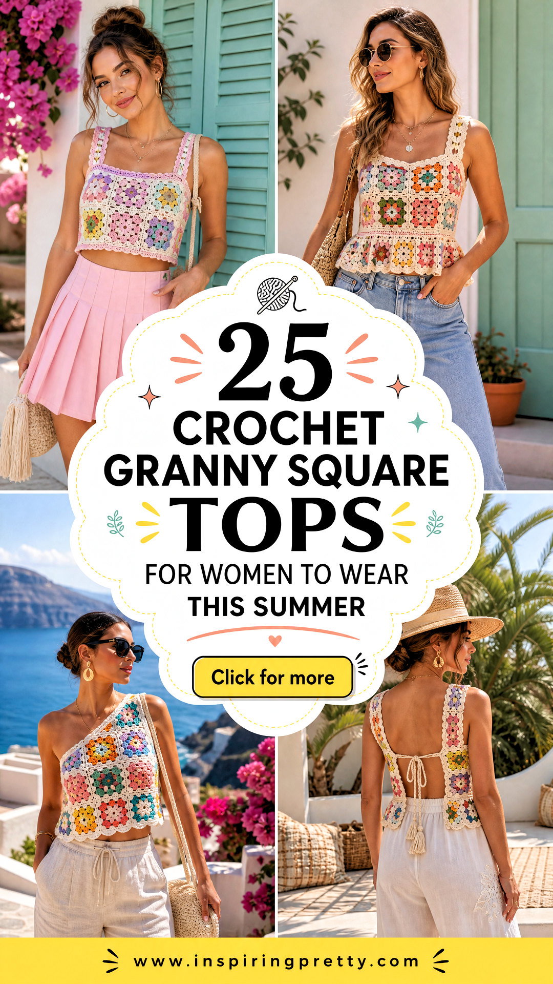 25 Crochet Granny Square Tops for Women to Wear This Summer - 25 Crochet Granny Square Tops for Women to Wear This Summer