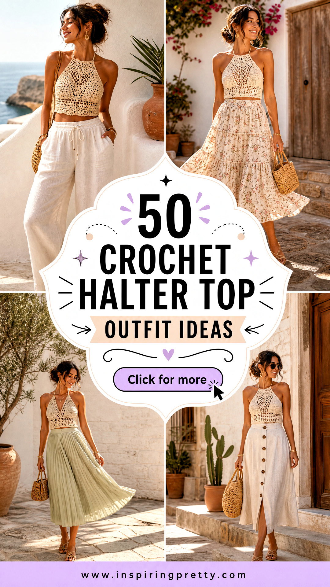 50 Crochet Halter Top Outfit Ideas for Breezy Summer Style - 50 Crochet Halter Top Outfit Ideas for Breezy Summer Style