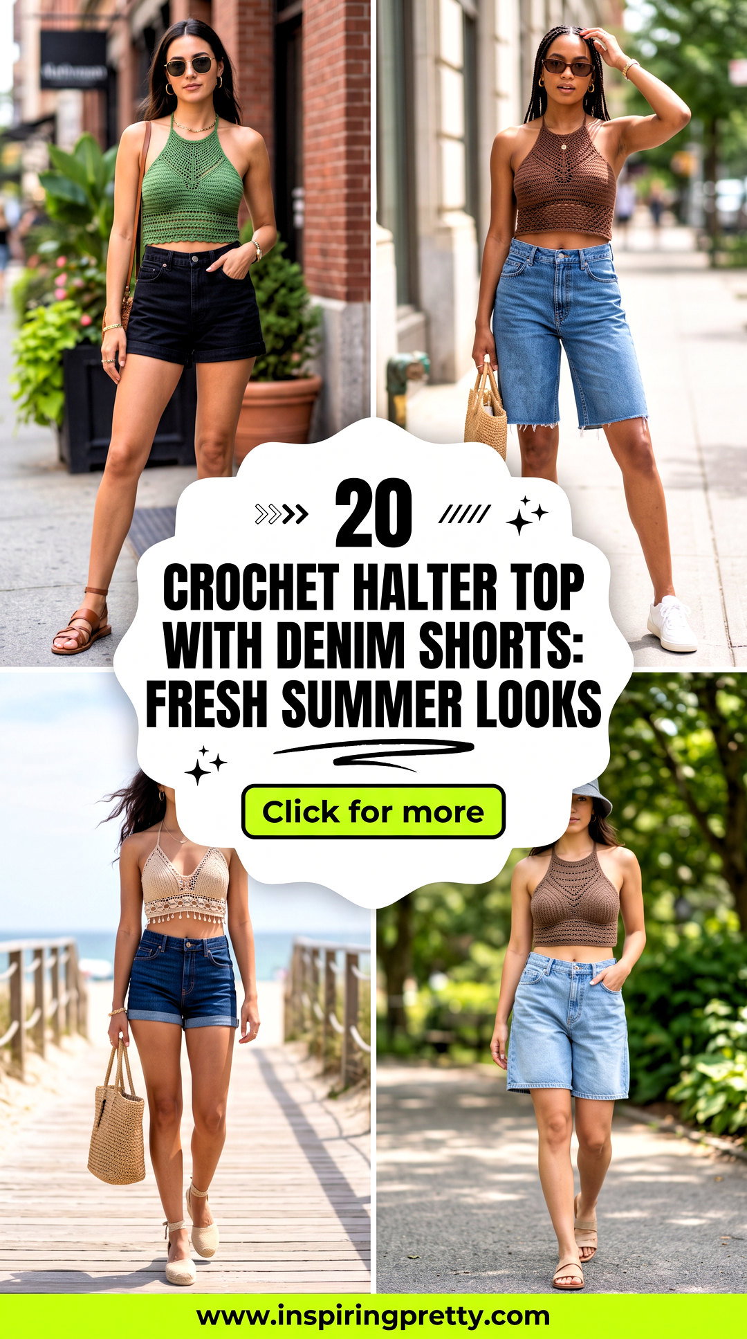 20 Crochet Halter Top With Denim Shorts Fresh Summer Looks - 20 Crochet Halter Top With Denim Shorts: Fresh Summer Looks