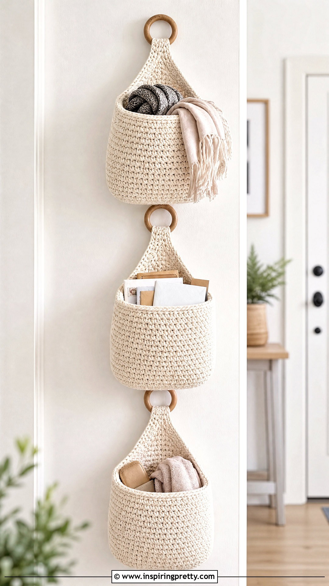Crochet Hanging Wall Basket - 50 top häkeln ideas