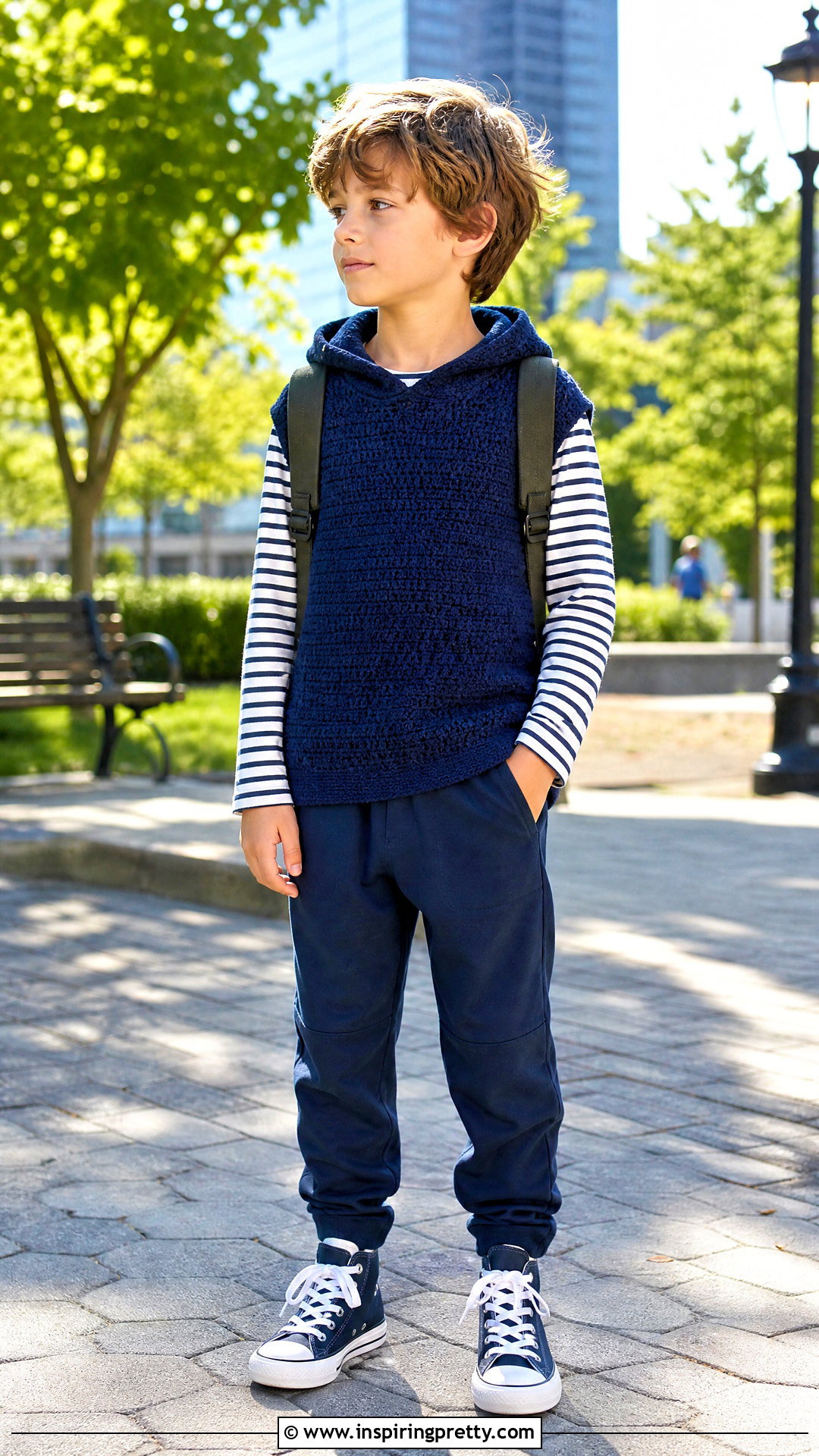 Crochet Hoodie Vest With Long Sleeve Tee - 50 crochet top for kids