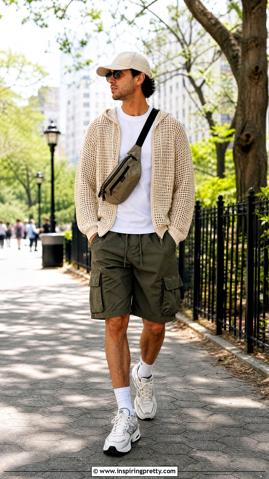 Crochet Hoodie With Cargo Shorts - 20 crochet tops for men