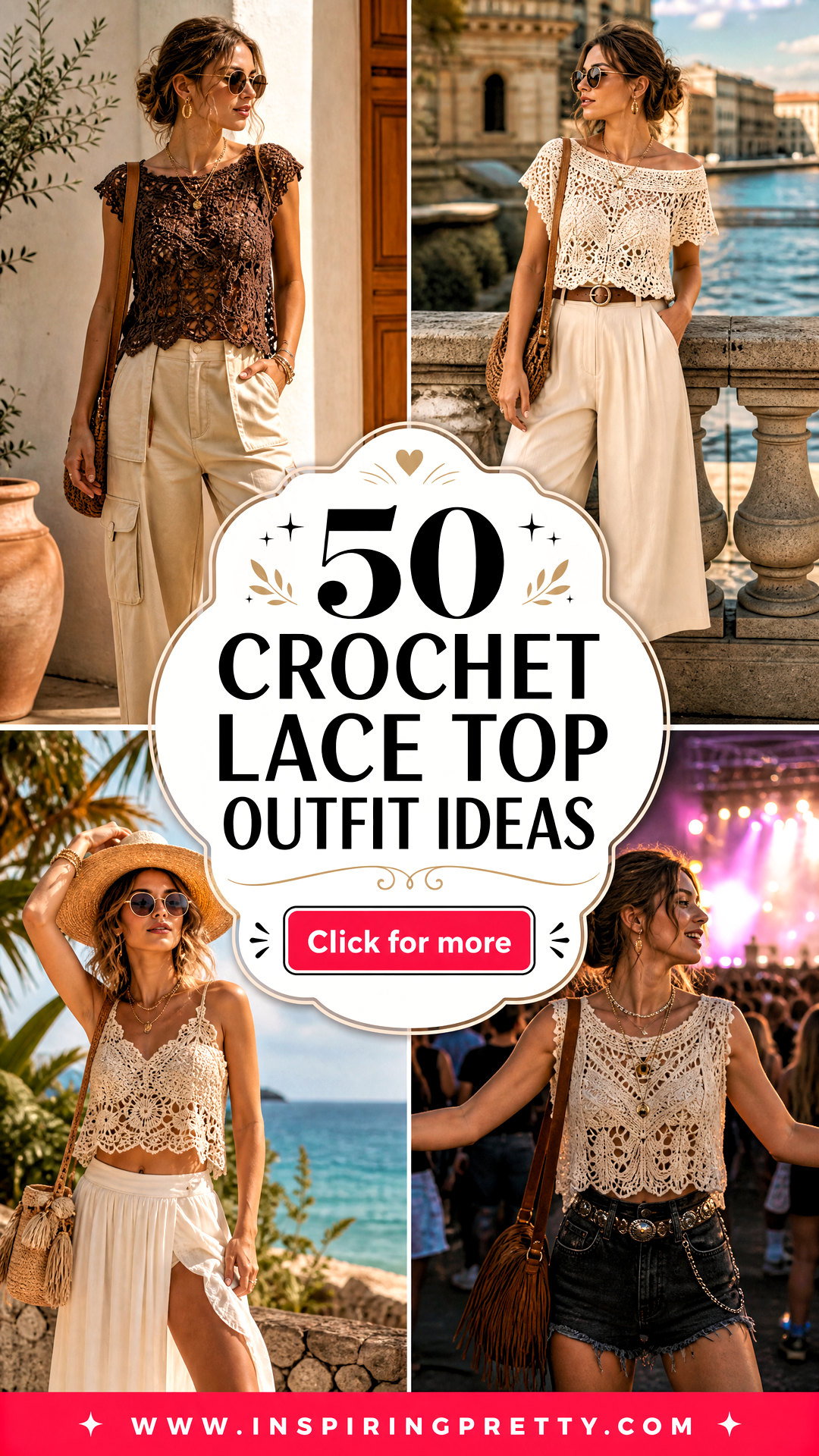50 Crochet Lace Top Outfit Ideas for Romantic Summer Style - 50 Crochet Lace Top Outfit Ideas for Romantic Summer Style