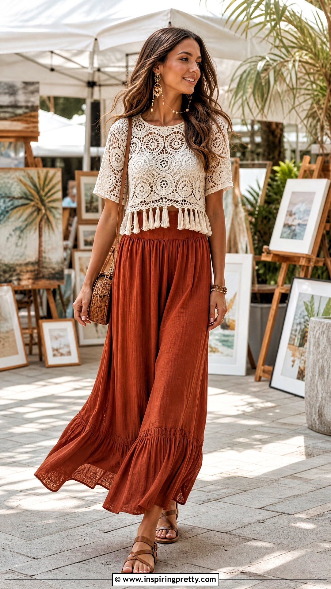Crochet Lace Top With Tassels And Maxi Skirt - 20 Crochet Lace Top With Tassels