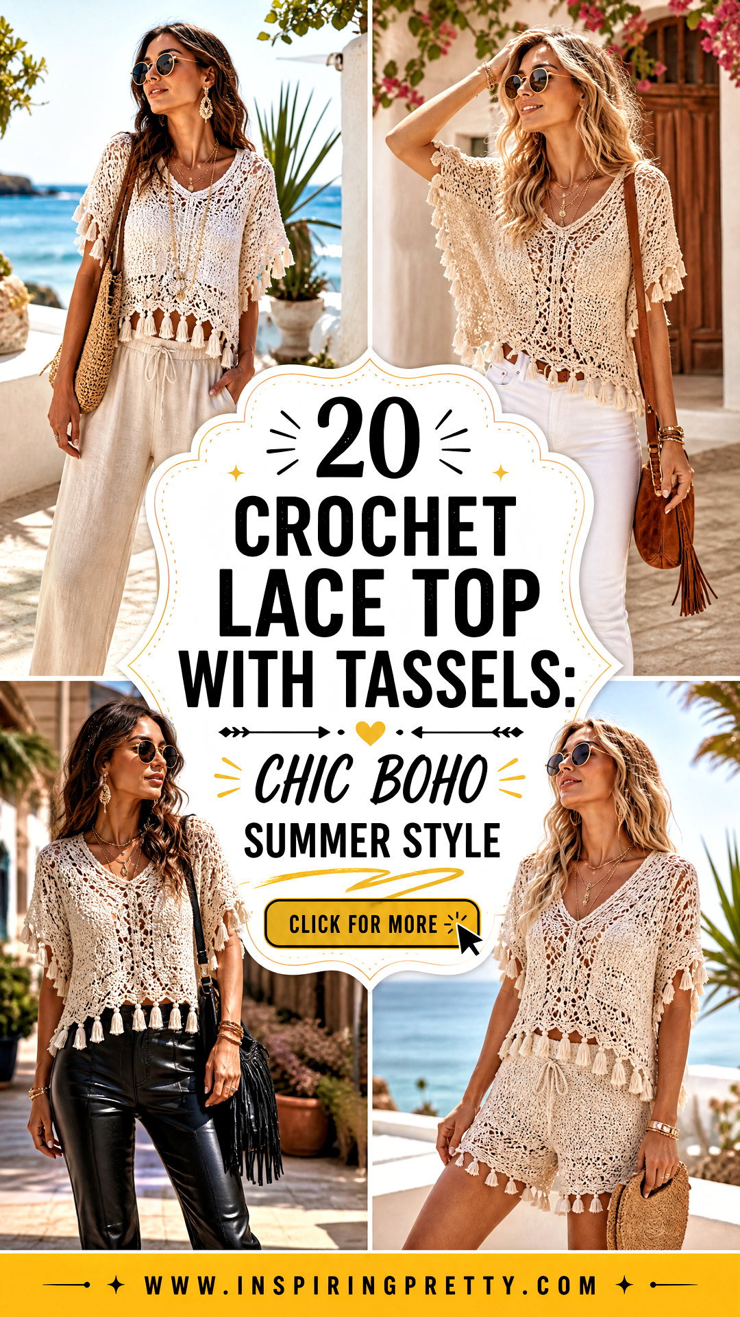 20 Crochet Lace Top With Tassels Chic Boho Summer Style - 20 Crochet Lace Top With Tassels: Chic Boho Summer Style