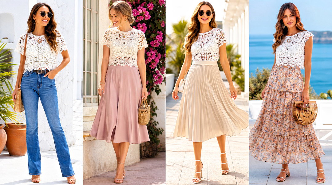 20 Crochet Lace Top on Wooden Backgrounds Styling Ideas