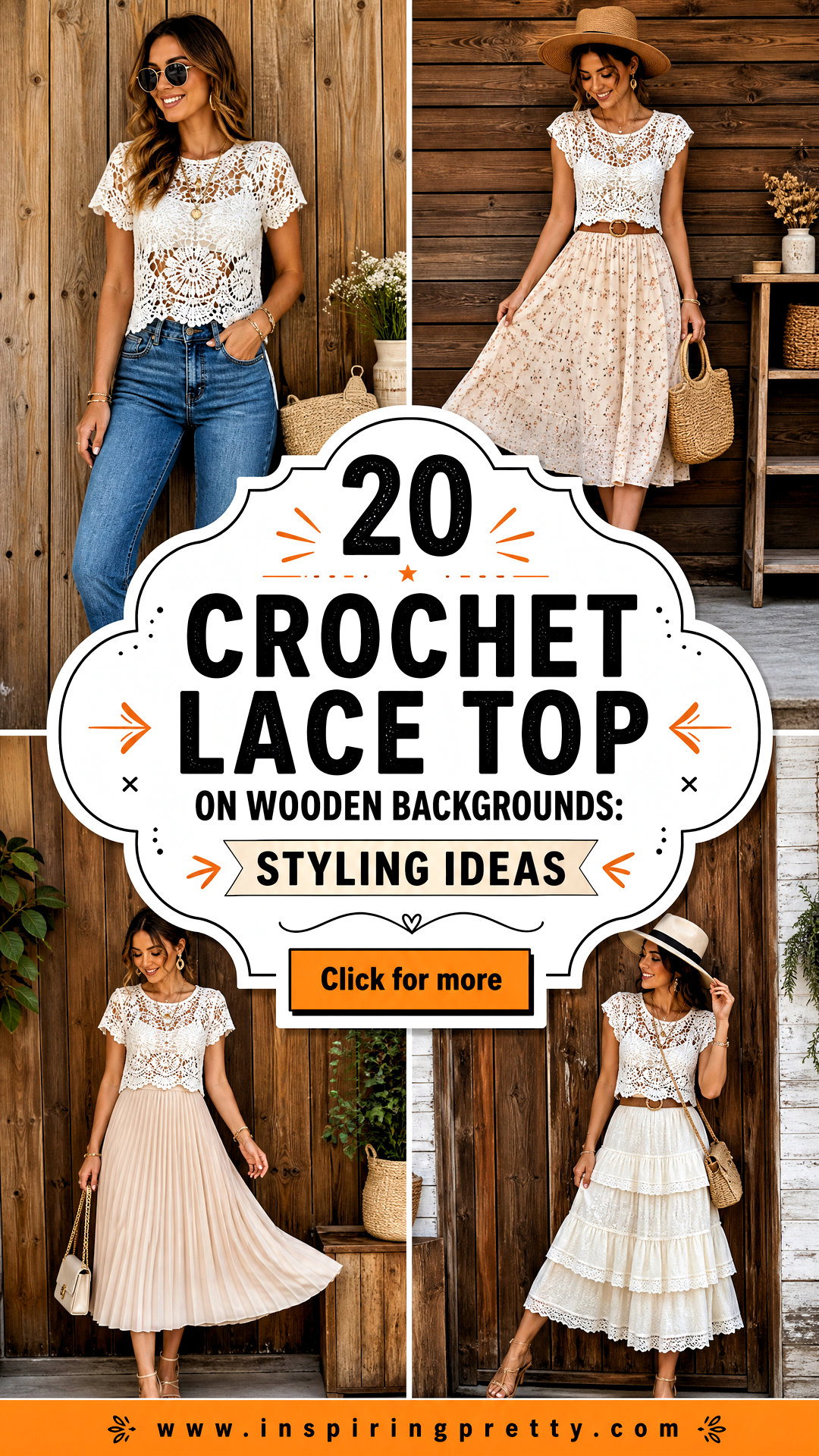 20 Crochet Lace Top on Wooden Backgrounds Styling Ideas - 20 Crochet Lace Top on Wooden Backgrounds: Styling Ideas