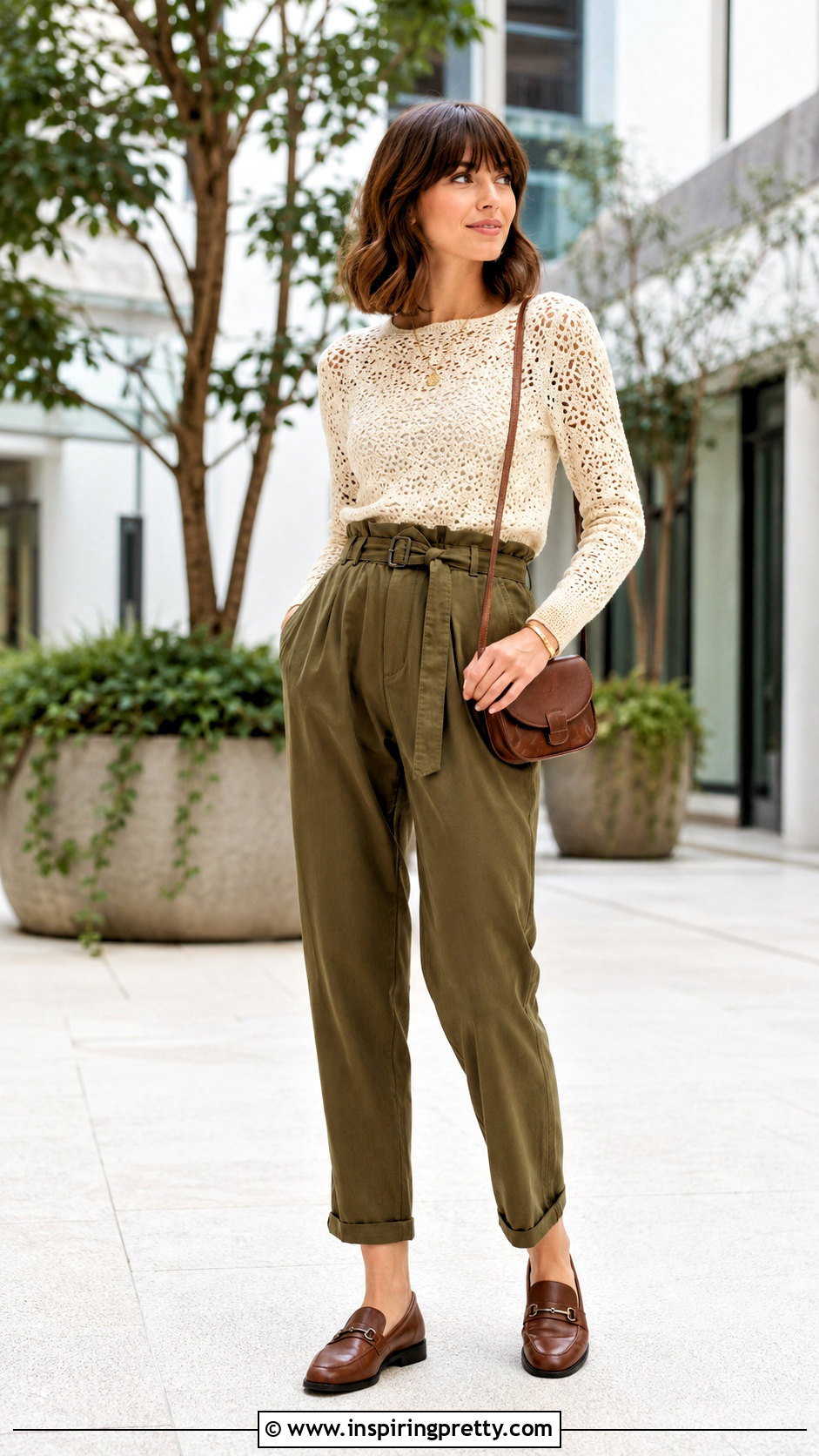 Crochet Long Sleeve Top With Paperbag Waist Pants - 25 Crochet Tops With Long Sleeves