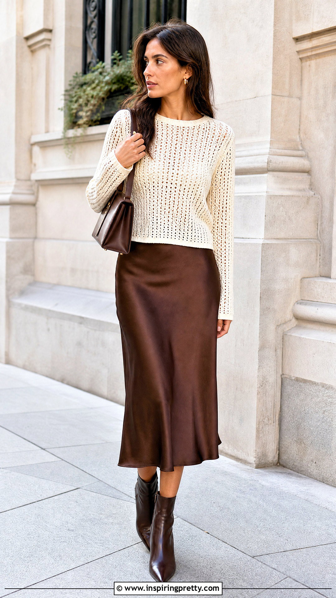 Crochet Long Sleeve Top With Satin Skirt - 20 easy crochet tops for women