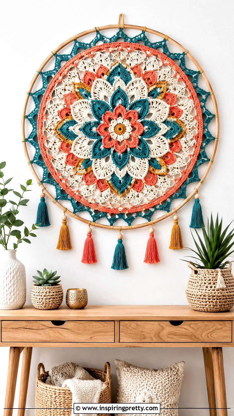 Crochet Mandala Wall Hanging With Chart - 50 top croche com grafico ideas