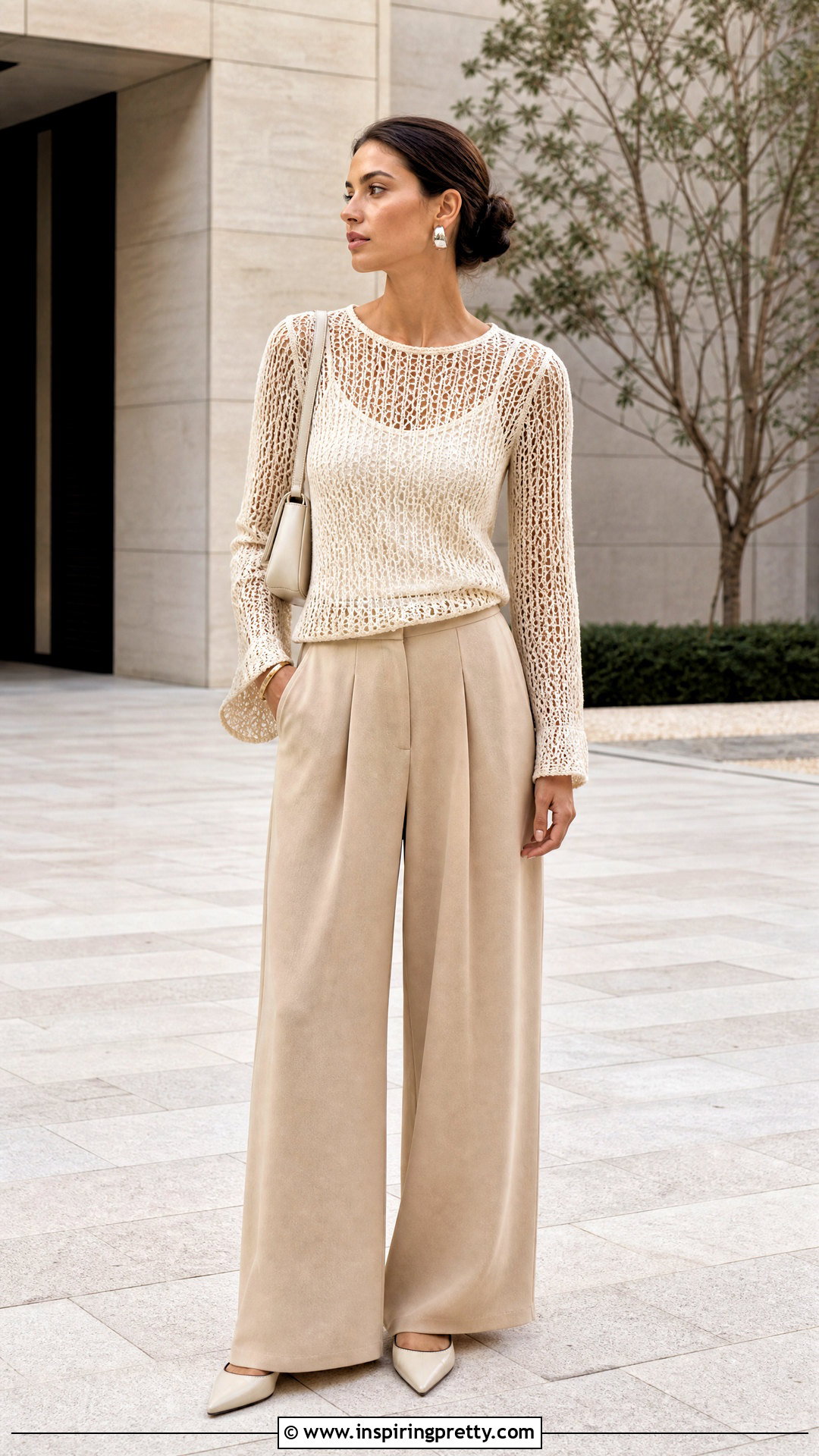 Crochet Mesh Top With Wide Leg Pants - 50 top au crochet ideas
