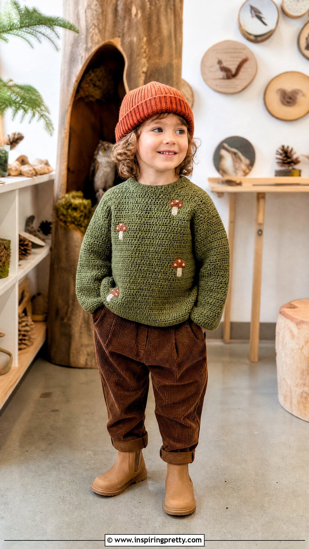 Crochet Mushroom Top With Brown Pants - 50 crochet top for kids