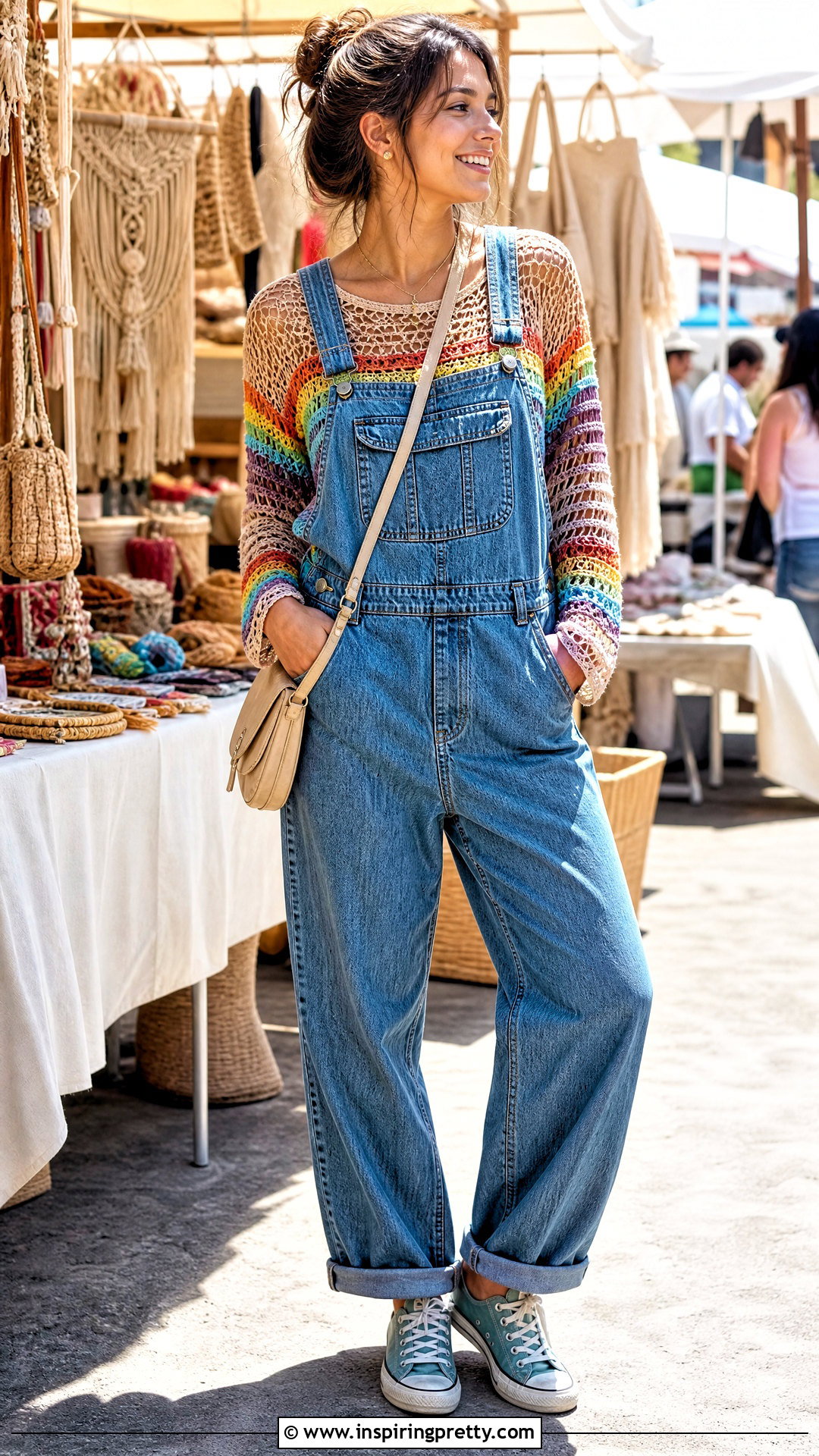 Crochet Net Top With Overalls - 50 crochet net top outfit ideas