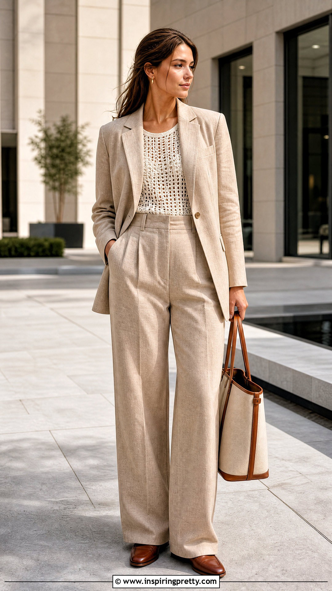 Crochet Net Top With Relaxed Suit - 50 crochet net top outfit ideas