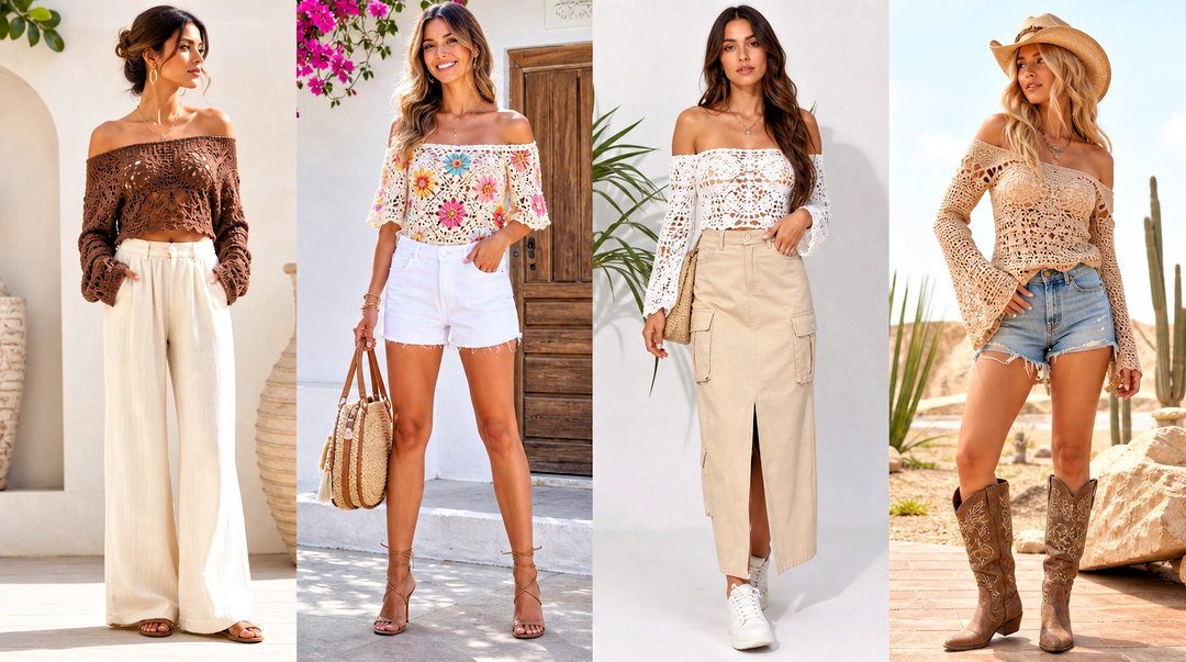 50 Crochet Off Shoulder Top Outfit Ideas for Breezy Summer Style