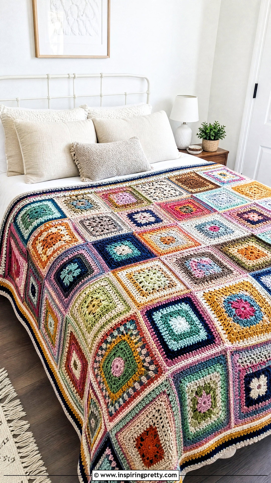 Crochet Patchwork Blanket - 50 top crochet patrón ideas