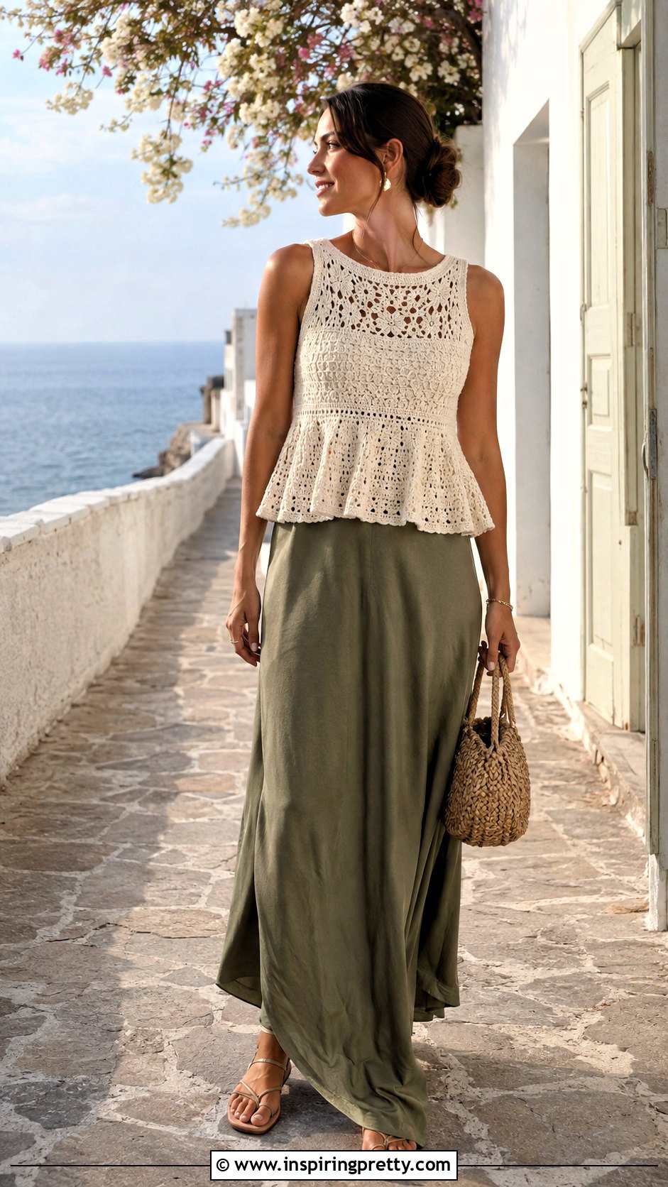 Crochet Peplum Top With Maxi Skirt - 50 peplum tops for women
