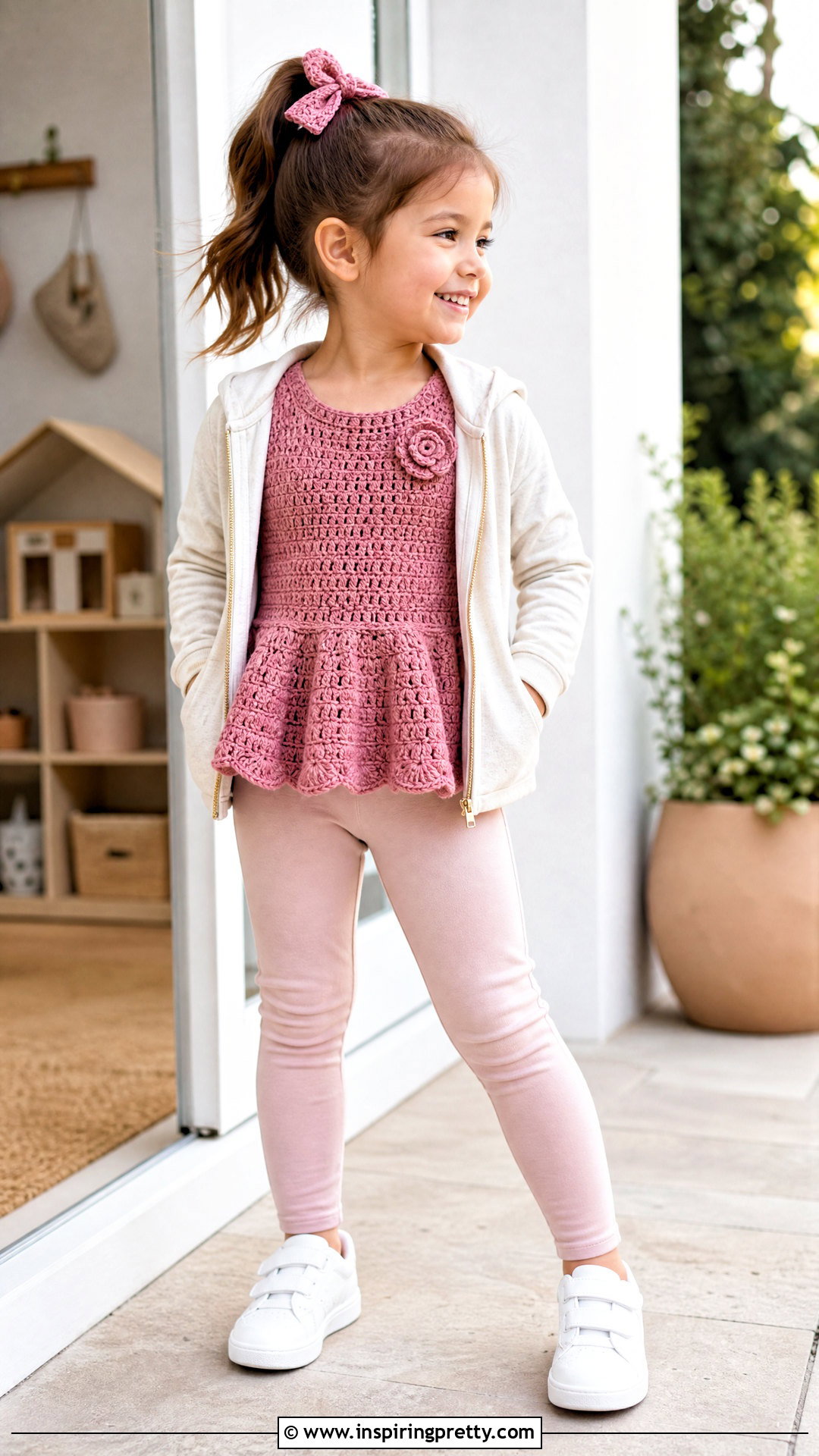 Crochet Peplum Top With Soft Leggings - 50 top de croche infantil ideas