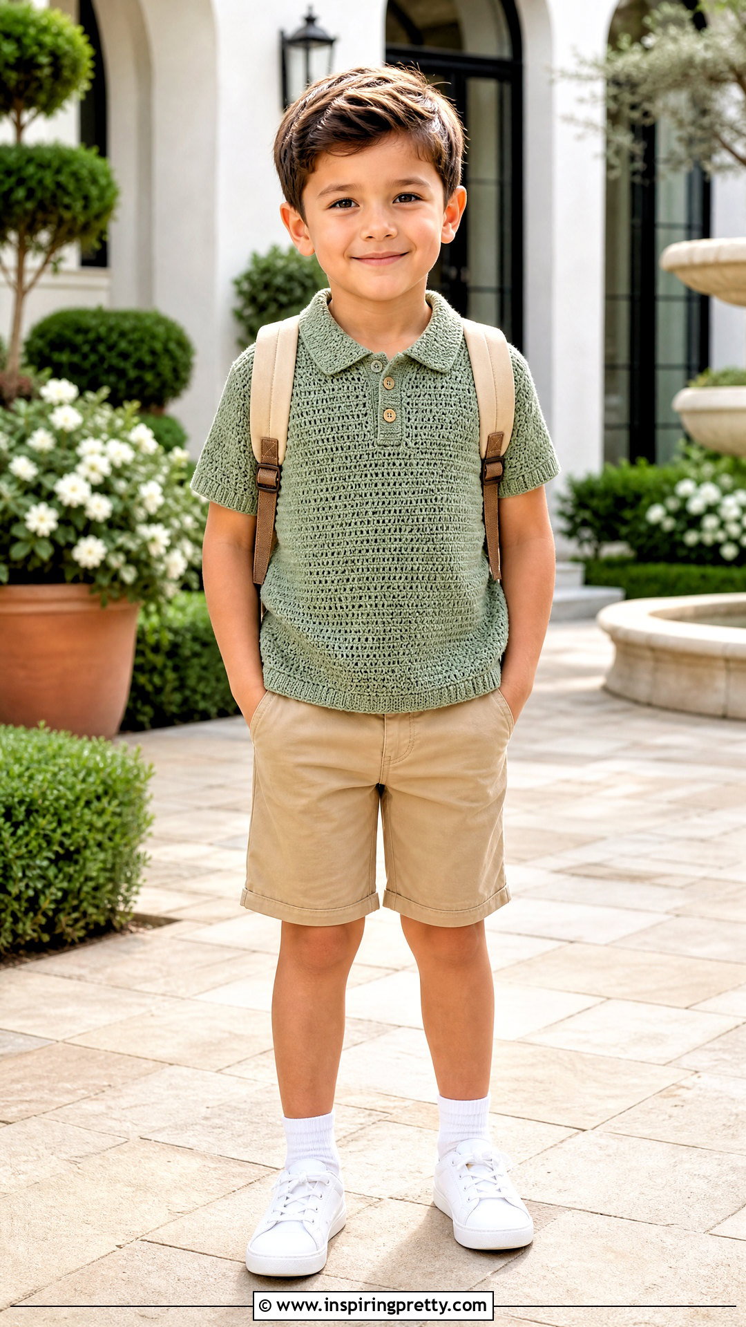 Crochet Polo Top With Chino Shorts - 50 crochet top for kids