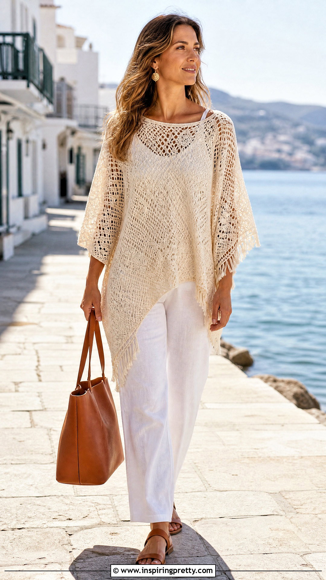 Crochet Poncho And Linen Pants Outfit - 50 top crochet verano ideas