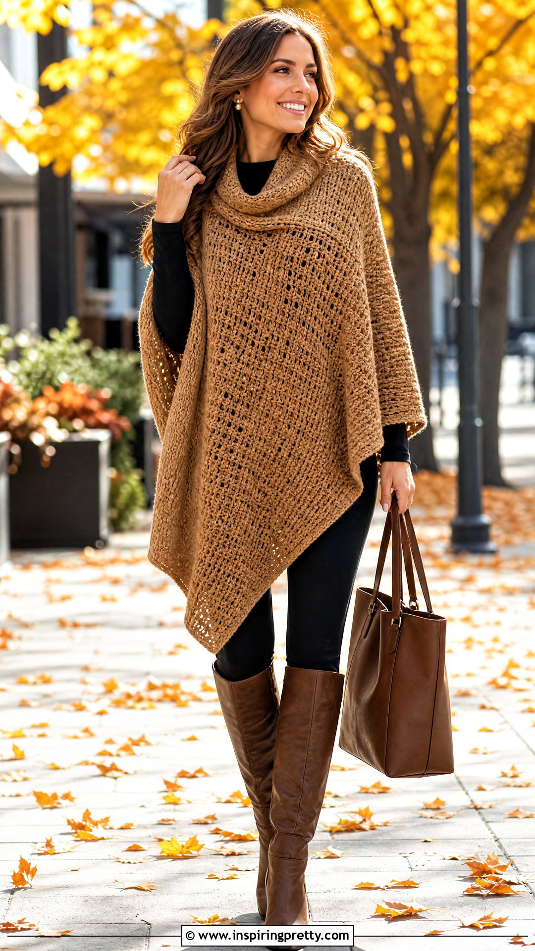 Crochet Poncho With Leggings And Boots Outfit - 50 top uncinetto schema ideas