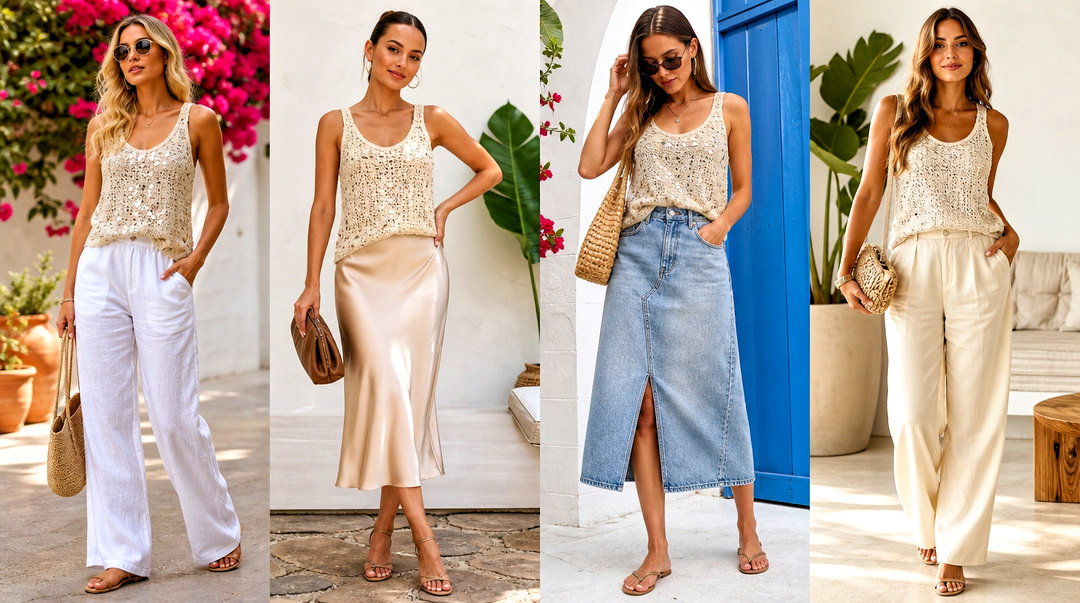 20 Crochet Sequin Tank Top Outfit Ideas for Festival Style