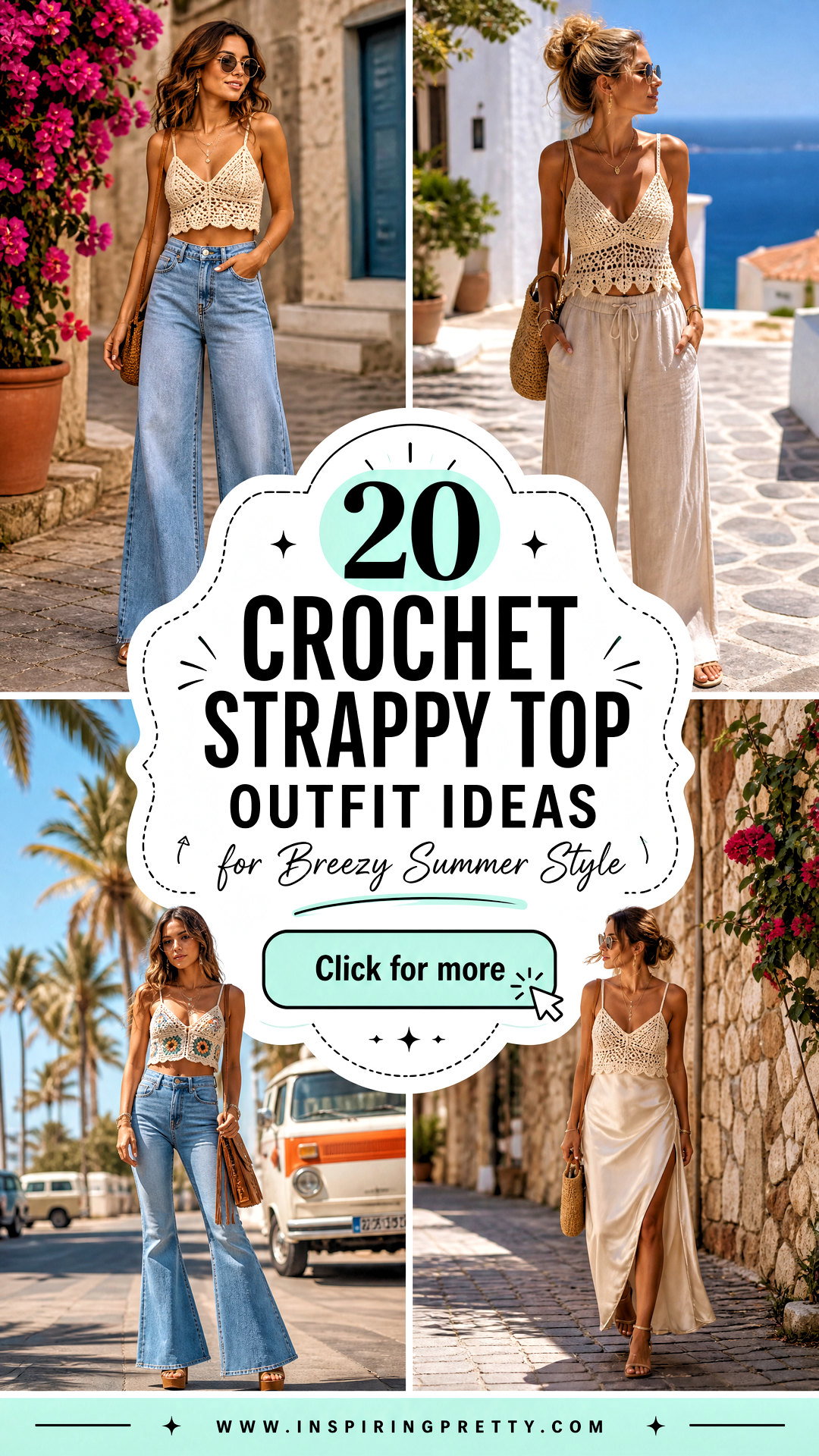 20 Crochet Strappy Top Outfit Ideas for Breezy Summer Style - 20 Crochet Strappy Top Outfit Ideas for Breezy Summer Style