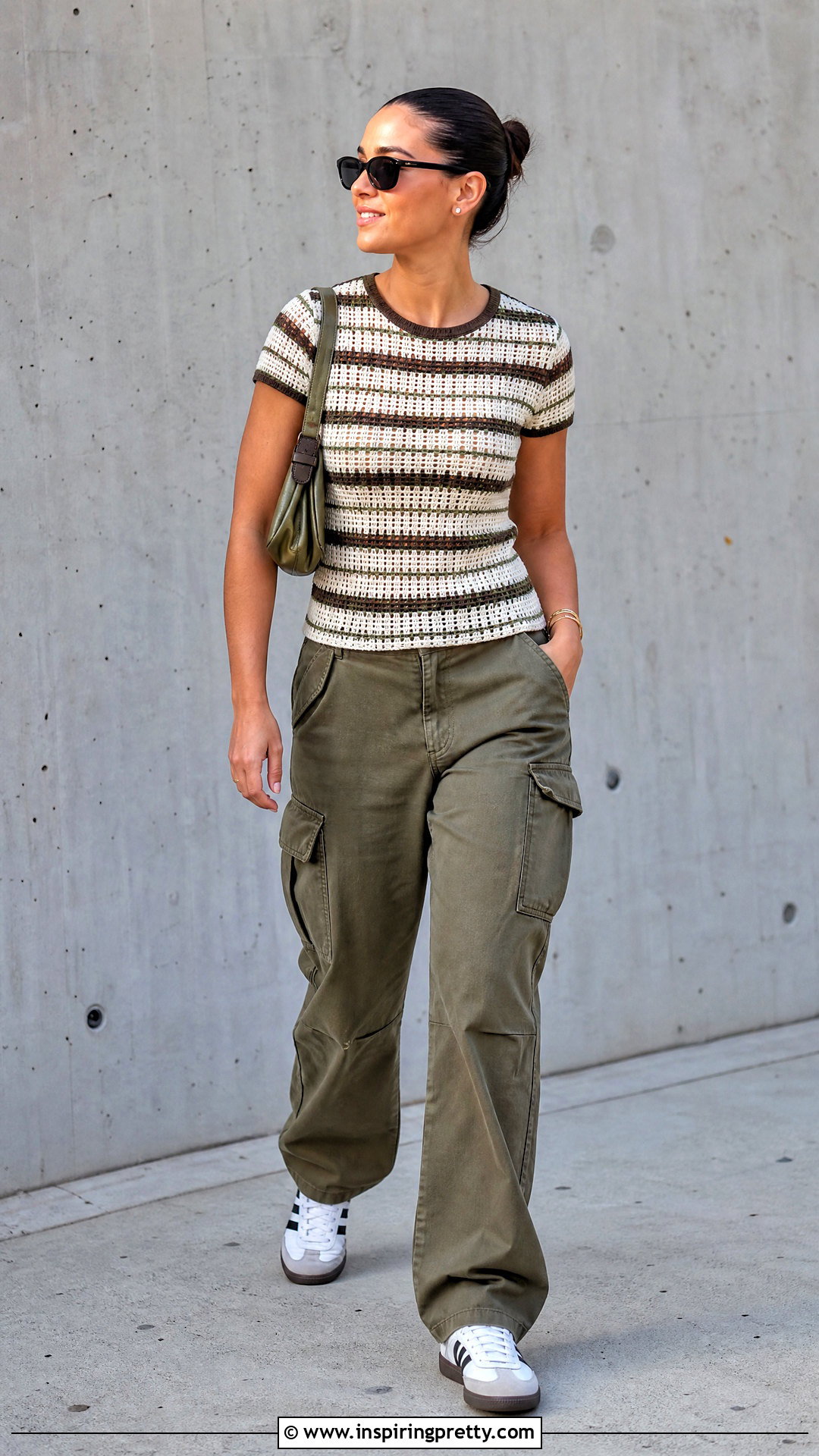 Crochet Striped Top With Cargo Pants - 20 crochet striped top on hangers