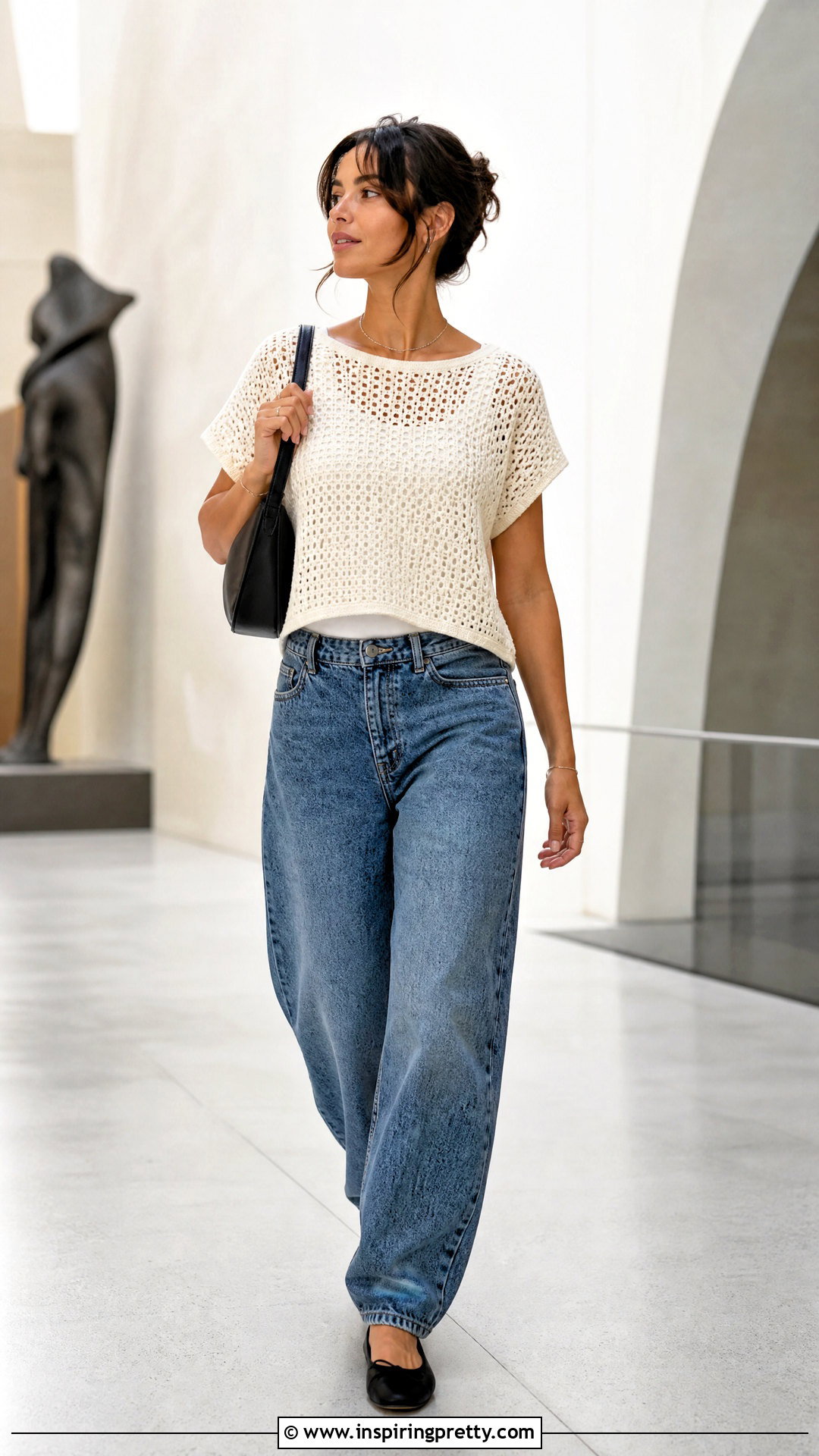 Crochet T Shirt With Barrel Jeans - 25 Crochet Top Pictures