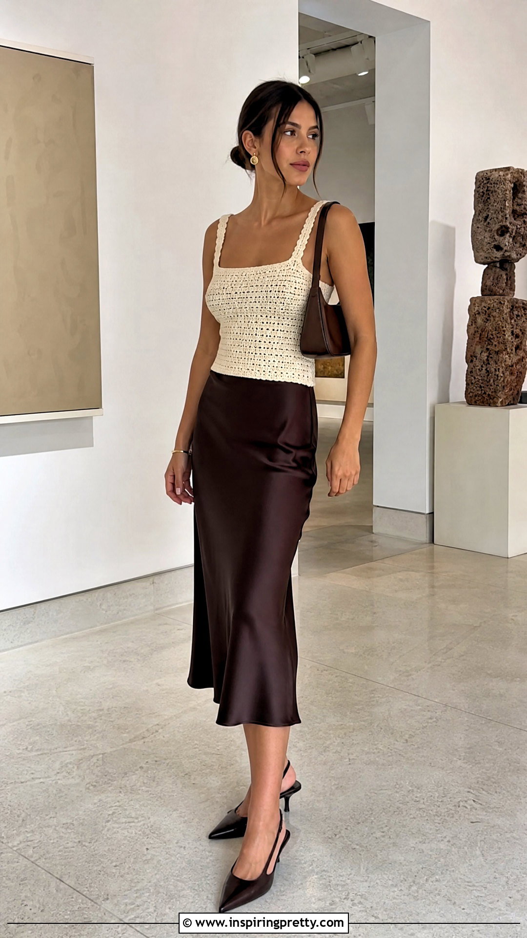 Crochet Tank And Satin Skirt Outfit - 50 top a crochet outfit ideas