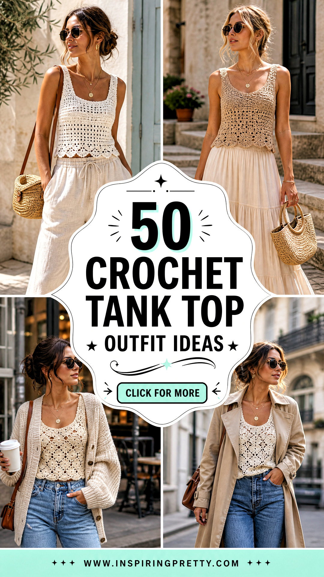50 Crochet Tank Top Outfit Ideas for Easy Breezy Summer Style - 50 Crochet Tank Top Outfit Ideas for Easy, Breezy Summer Style