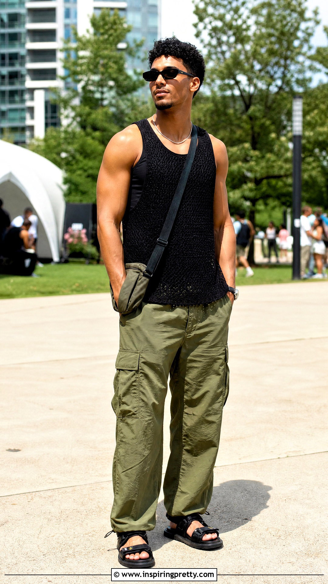 Crochet Tank Top With Cargo Pants - 20 crochet tops for men