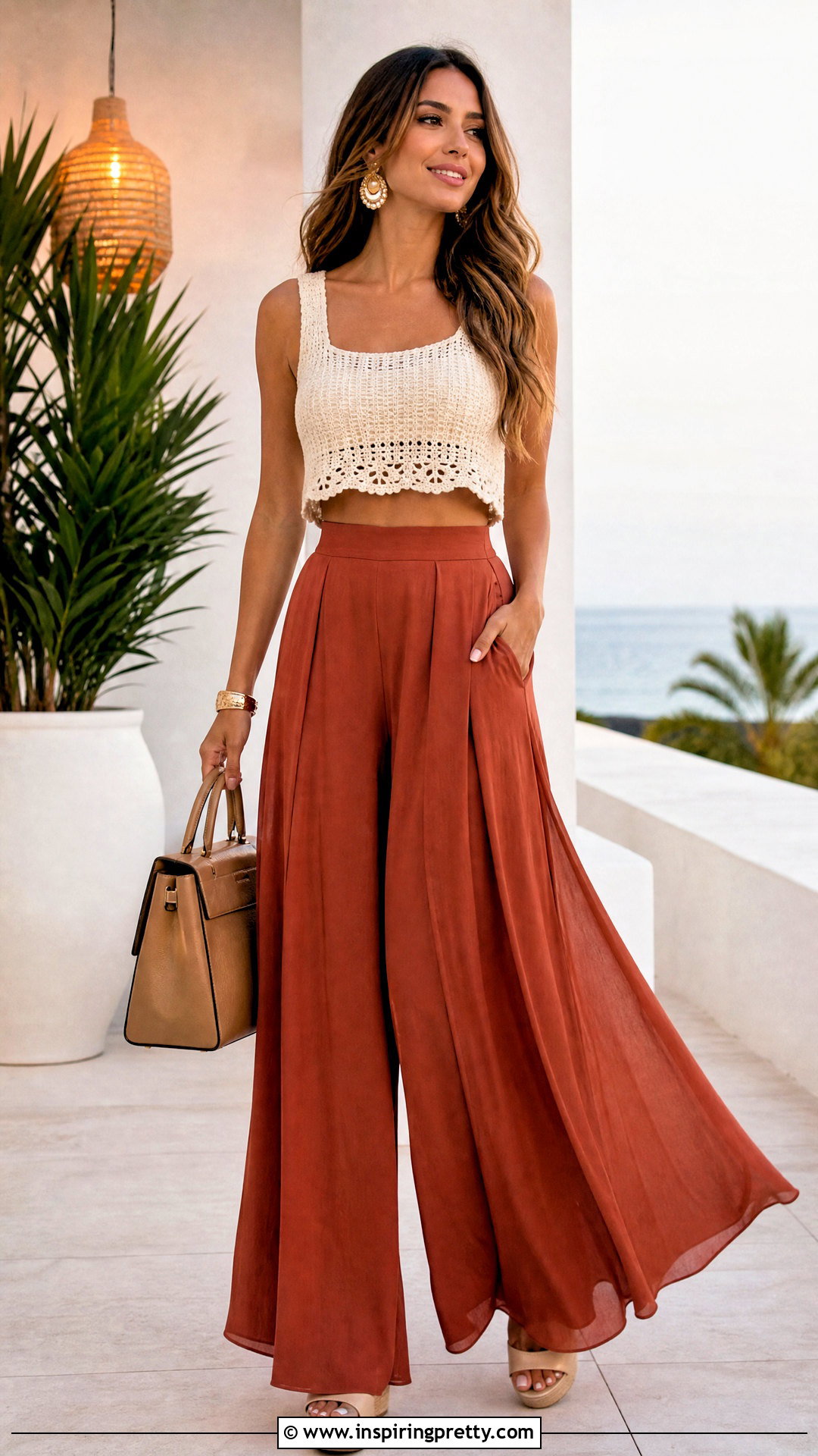 Crochet Tank Top With Palazzo Pants - 50 crochet tank tops outfit ideas