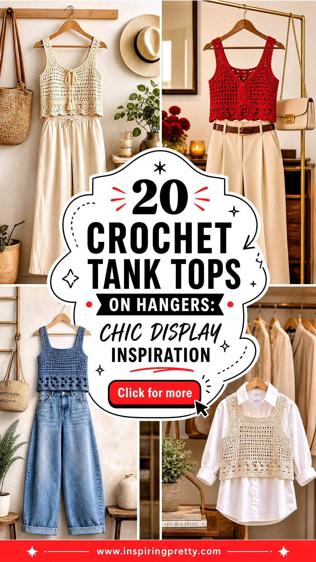 20 Crochet Tank Tops on Hangers Chic Display Inspiration - 20 Crochet Tank Tops on Hangers: Chic Display Inspiration