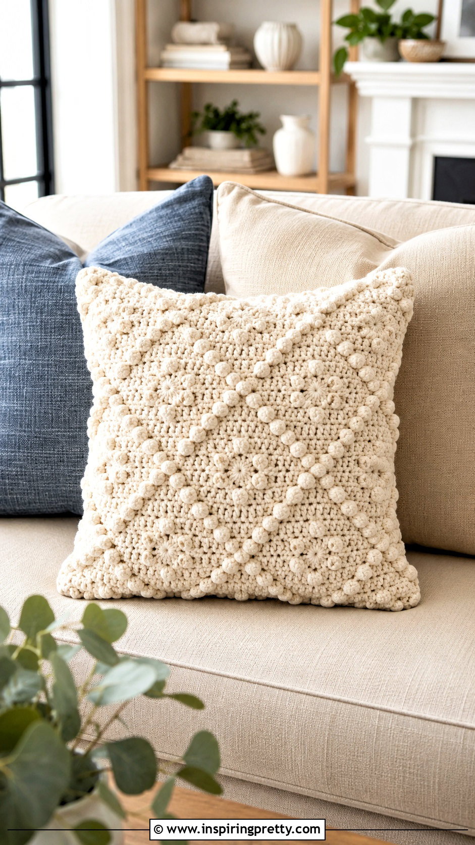 Crochet Textured Pillow With Chart - 50 top croche com grafico ideas