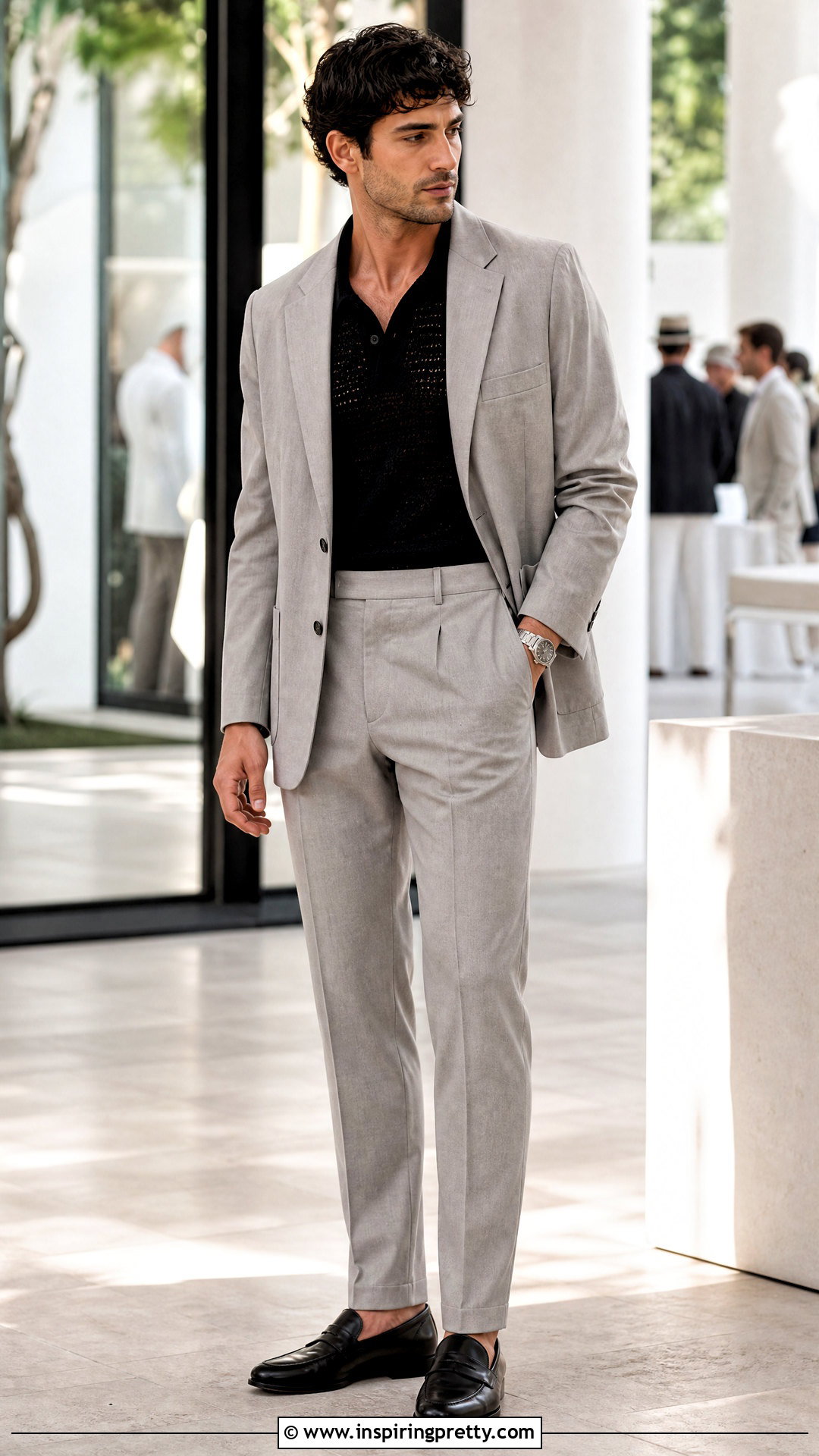 Crochet Top Layered Under A Blazer - 50 crochet top for men outfit ideas