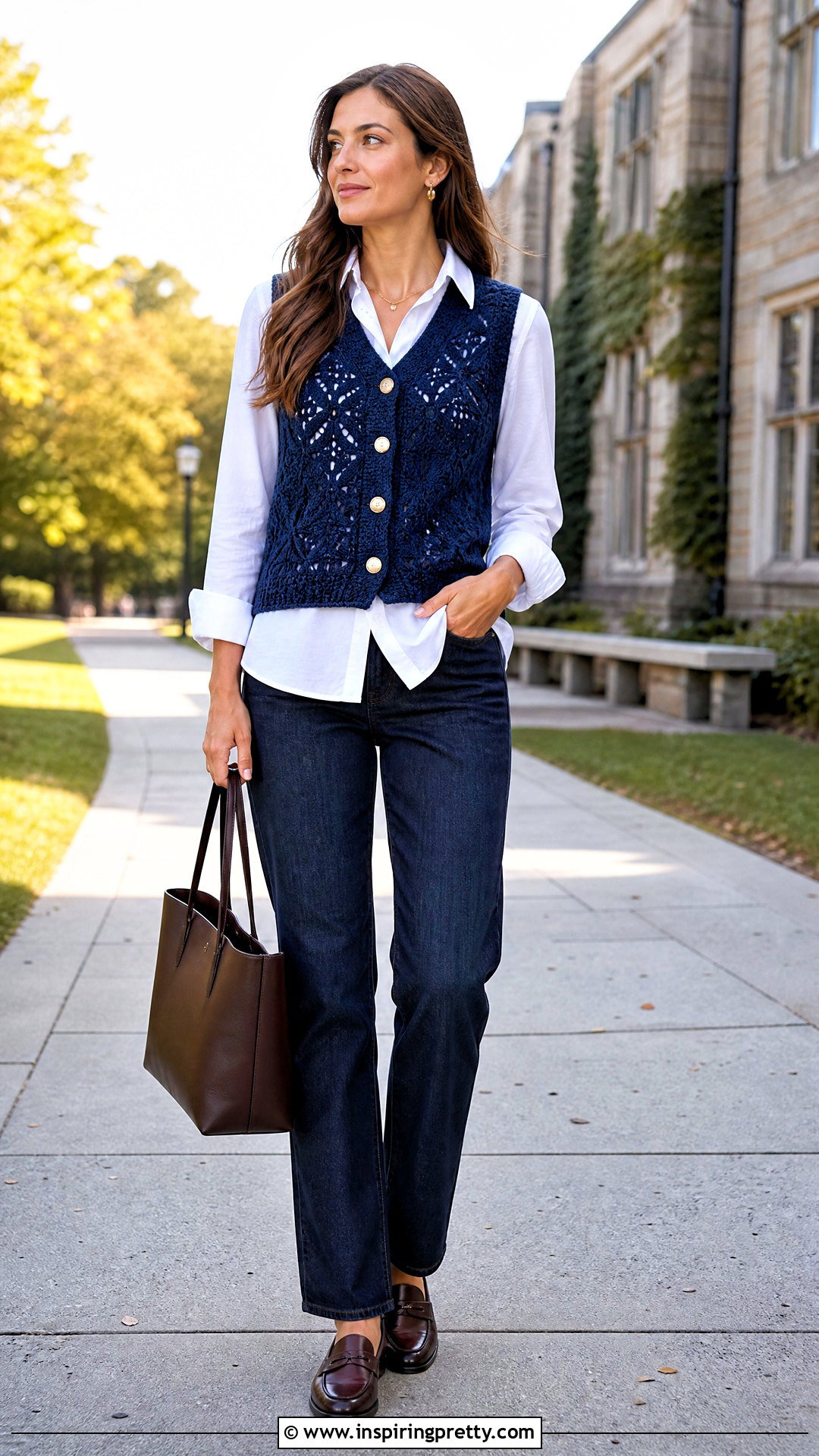 Crochet Top Over Button Down Shirt - 50 crochet top outfit ideas