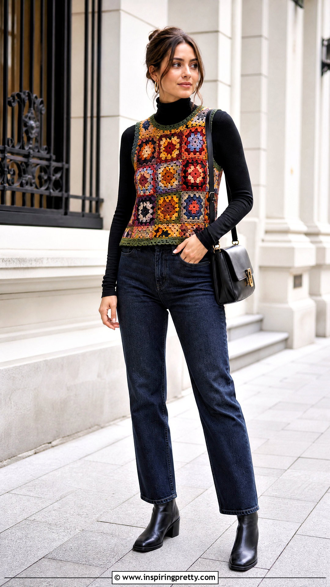 Crochet Top Over Turtleneck With Jeans - 50 top au crochet ideas